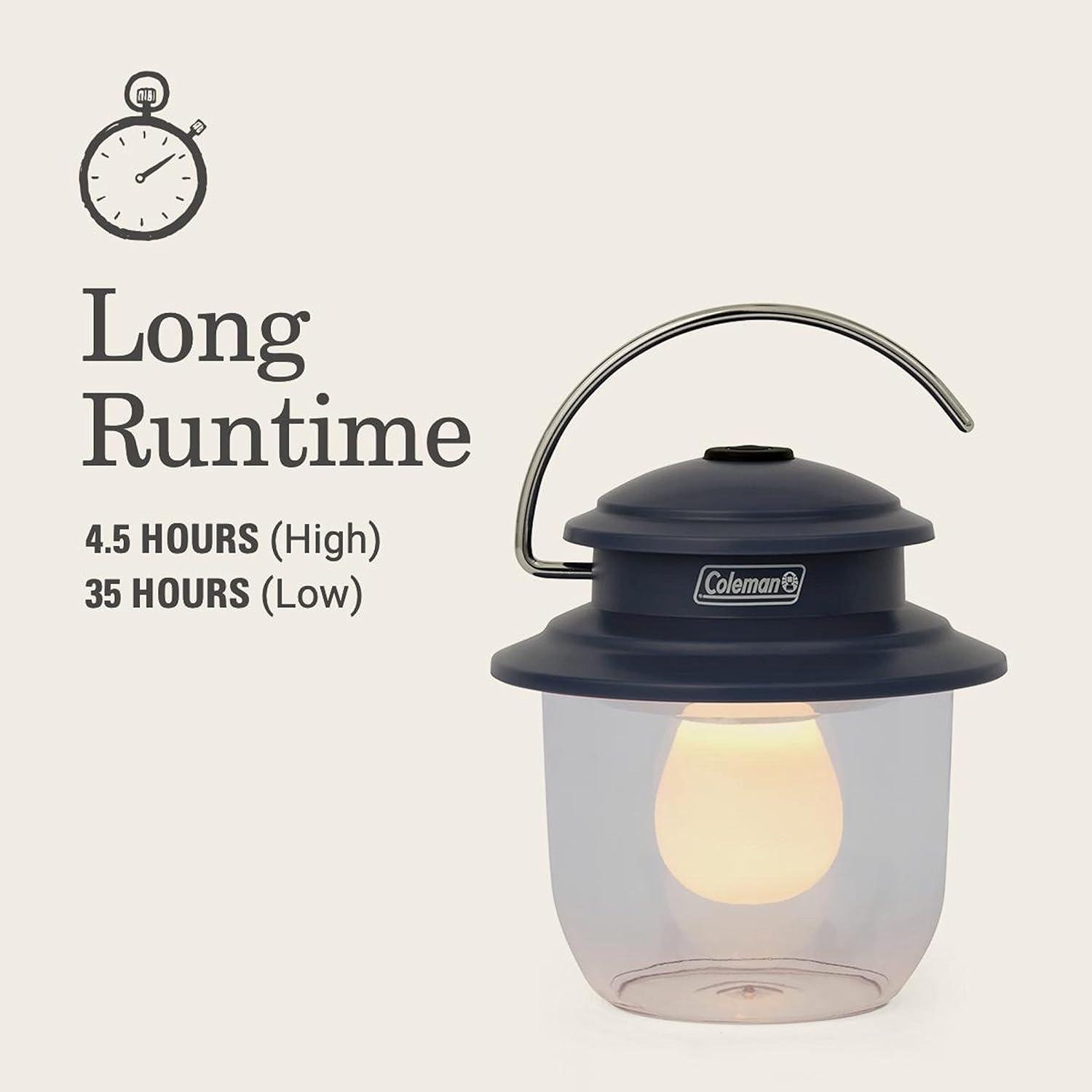 imageColeman Classic LED Lantern 300L500L Handheld Lantern with Hanging Handle Durable ampamp WaterResistant with Long Runtime for Camping Emergencies ampamp atHome UsageBlue