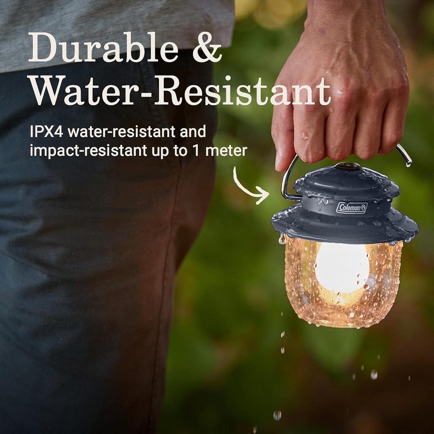 imageColeman Classic LED Lantern 300L500L Handheld Lantern with Hanging Handle Durable ampamp WaterResistant with Long Runtime for Camping Emergencies ampamp atHome UsageBlue