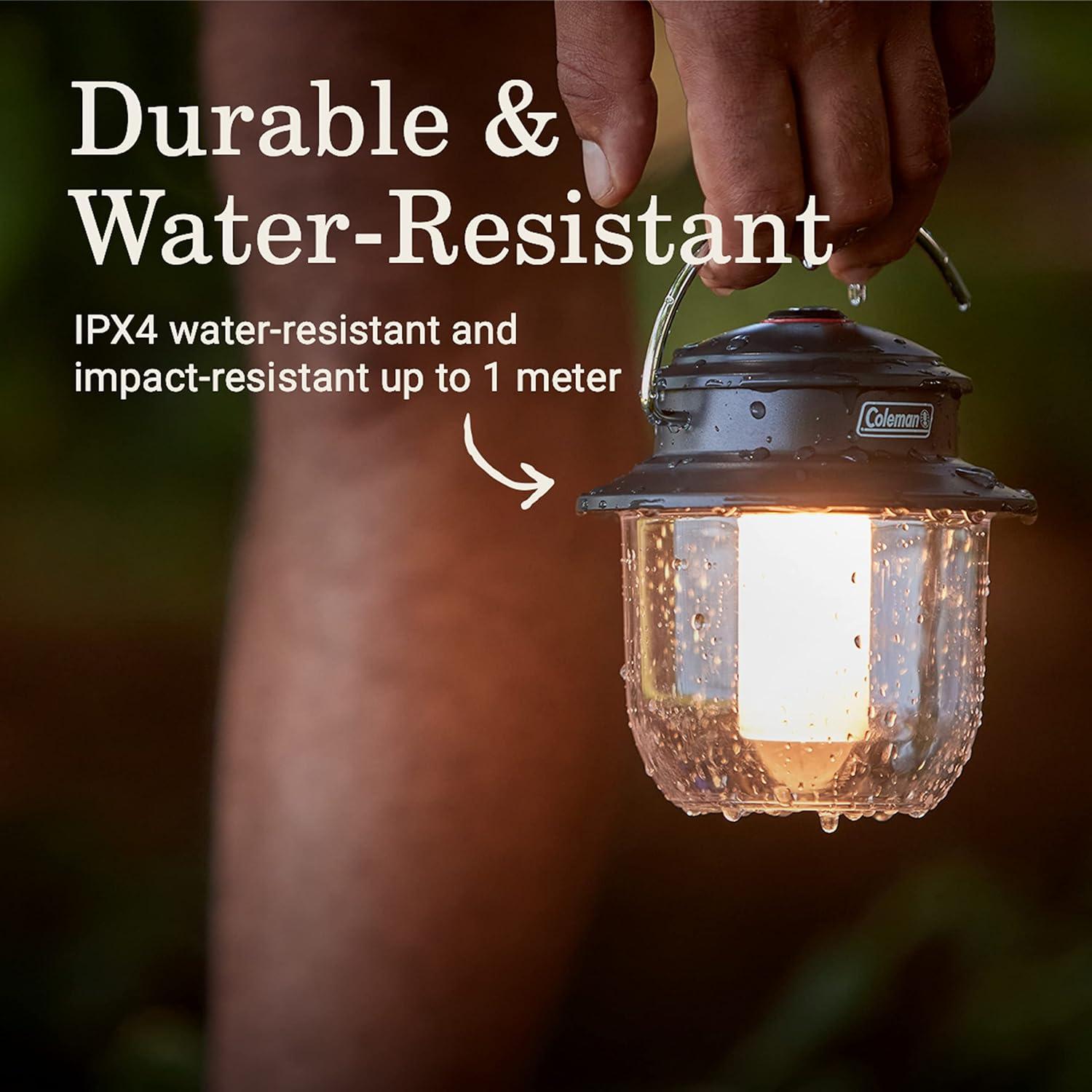 imageColeman Classic Rechargeable 800L LED Lantern Impact ampamp WaterResistant Lantern with Carabiner Handle ampamp Charging Ports Great for Camping Power Outage Emergencies ampamp More400l