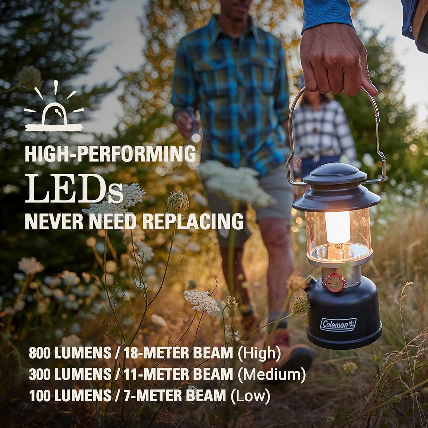 imageColeman Classic Rechargeable 800L LED Lantern Impact ampamp WaterResistant Lantern with Carabiner Handle ampamp Charging Ports Great for Camping Power Outage Emergencies ampamp More800l