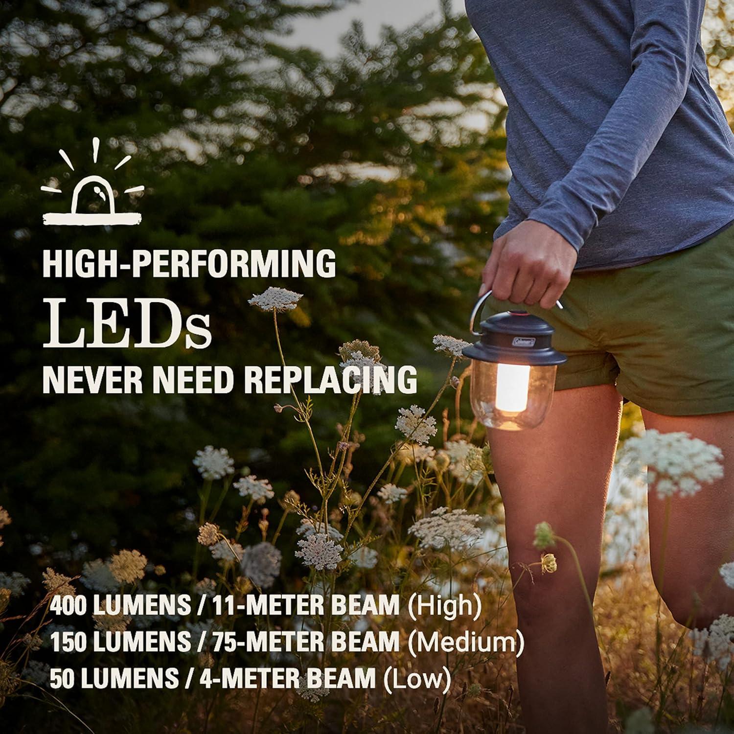 imageColeman Classic Rechargeable 800L LED Lantern Impact ampamp WaterResistant Lantern with Carabiner Handle ampamp Charging Ports Great for Camping Power Outage Emergencies ampamp More400l