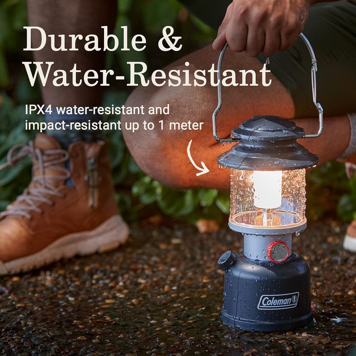 imageColeman Classic Rechargeable 800L LED Lantern Impact ampamp WaterResistant Lantern with Carabiner Handle ampamp Charging Ports Great for Camping Power Outage Emergencies ampamp More800l