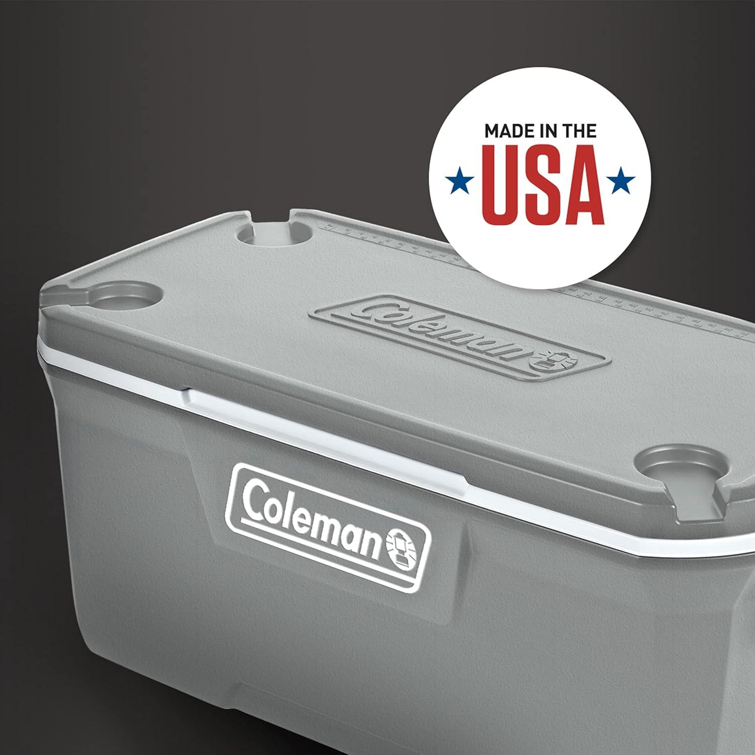 imageColeman Classic Series Insulated Portable Cooler LeakResistant Outdoor Hard Cooler Keeps Ice up to 5 Days 5270120150 QuartRock Grey