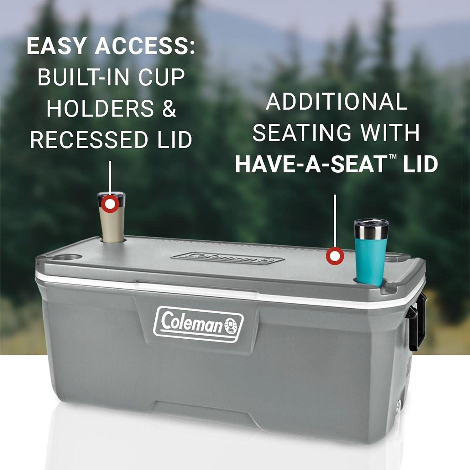 imageColeman Classic Series Insulated Portable Cooler LeakResistant Outdoor Hard Cooler Keeps Ice up to 5 Days 5270120150 QuartRock Grey