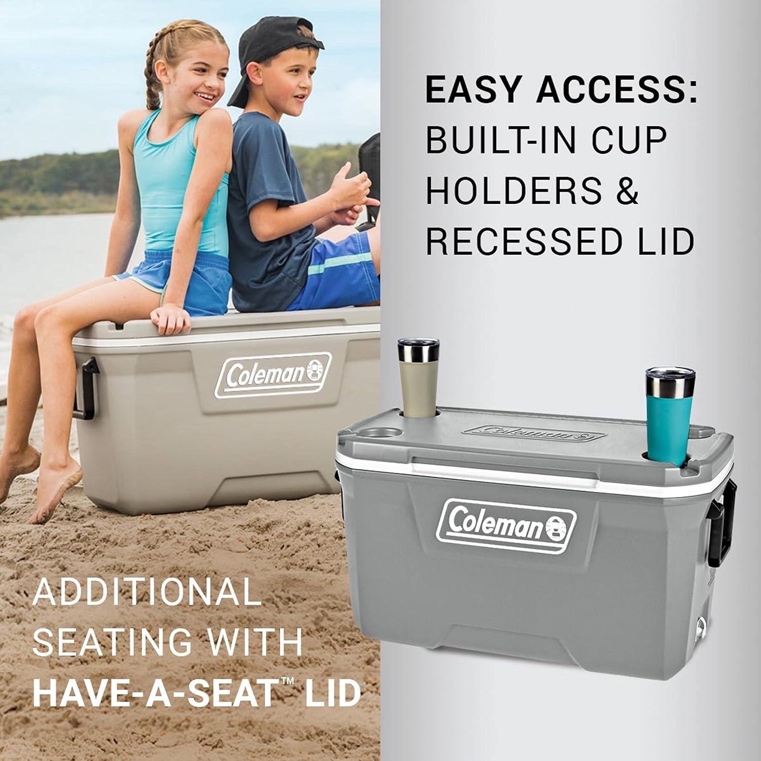 imageColeman Classic Series Insulated Portable Cooler LeakResistant Outdoor Hard Cooler Keeps Ice up to 5 Days 5270120150 QuartRock Grey