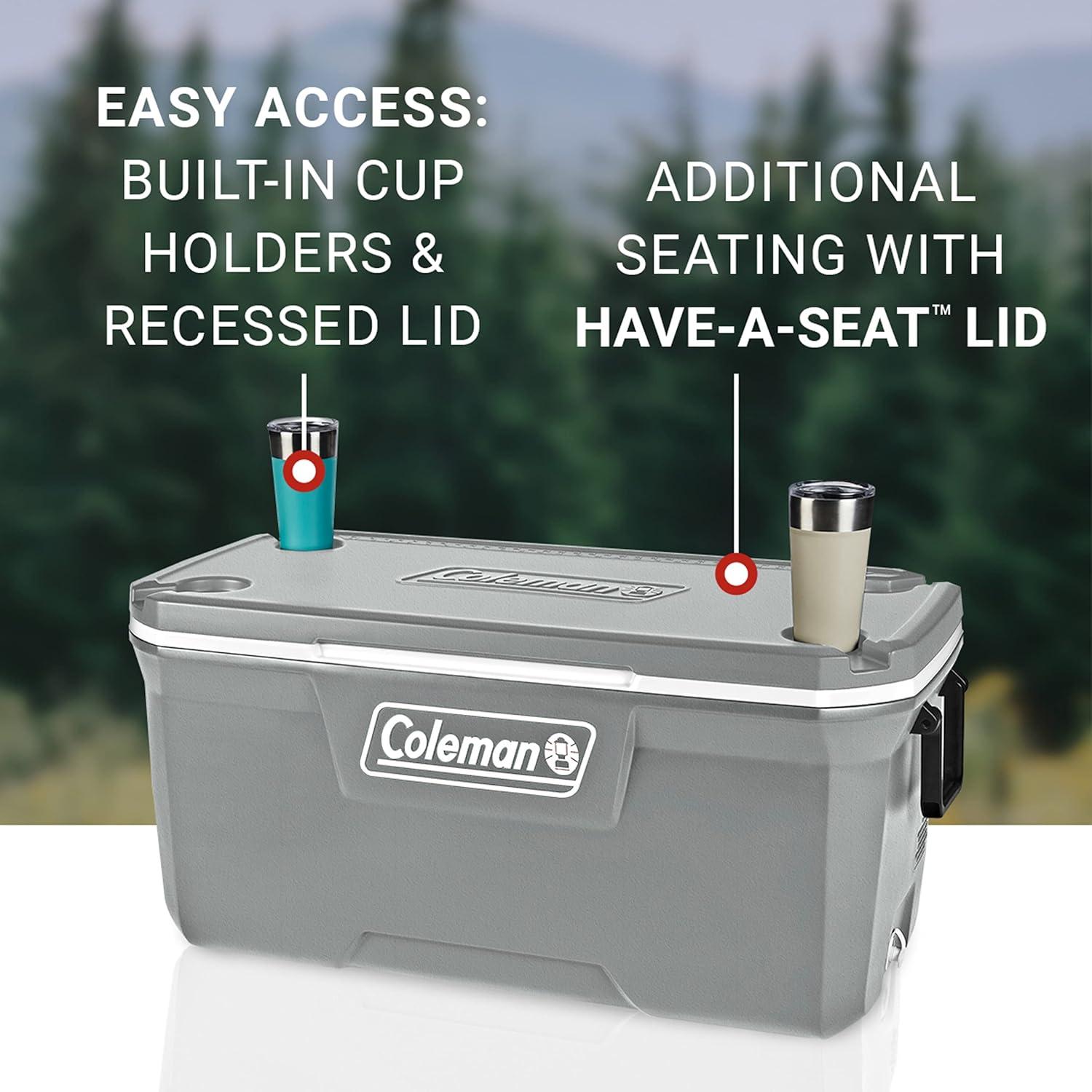 imageColeman Classic Series Insulated Portable Cooler LeakResistant Outdoor Hard Cooler Keeps Ice up to 5 Days 5270120150 QuartRock Grey