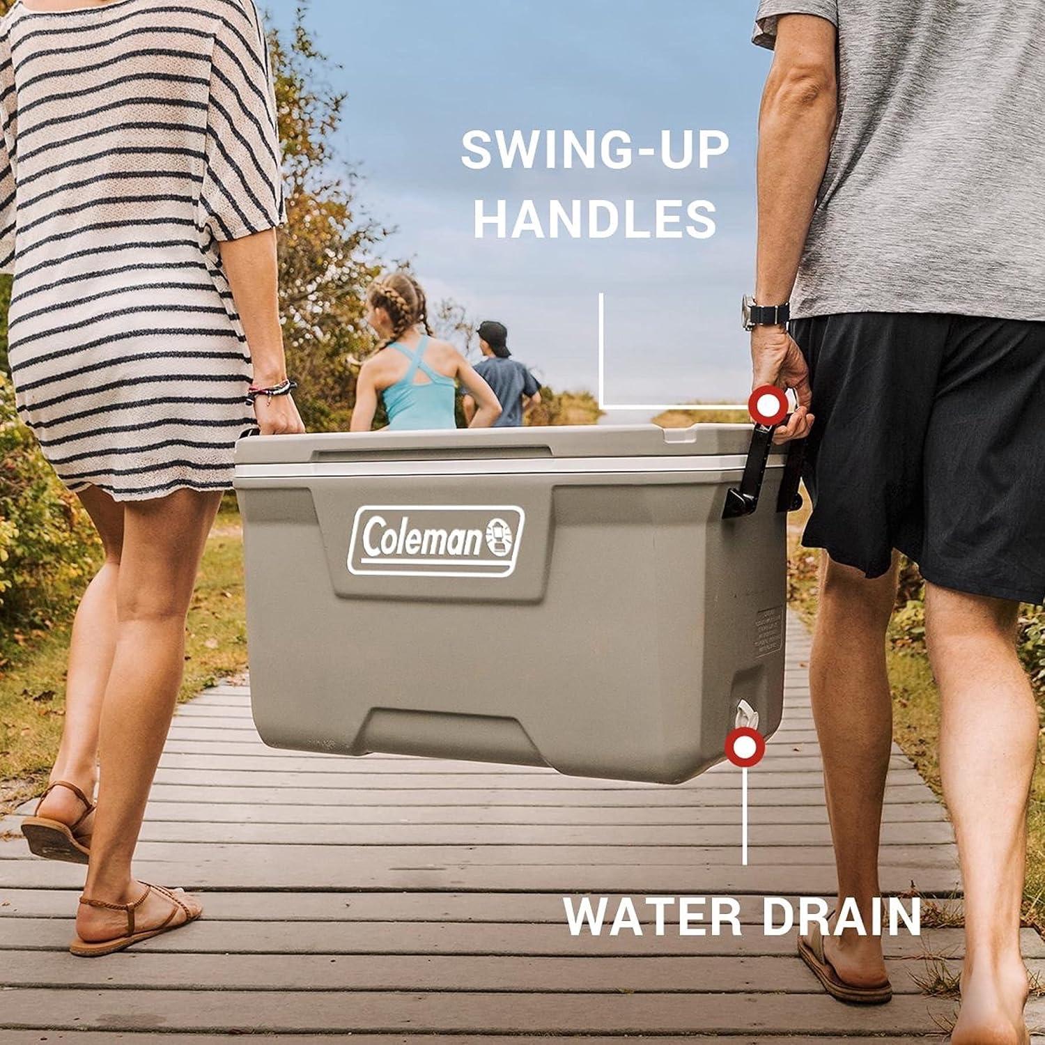 imageColeman Classic Series Insulated Portable Cooler LeakResistant Outdoor Hard Cooler Keeps Ice up to 5 Days 5270120150 QuartRock Grey
