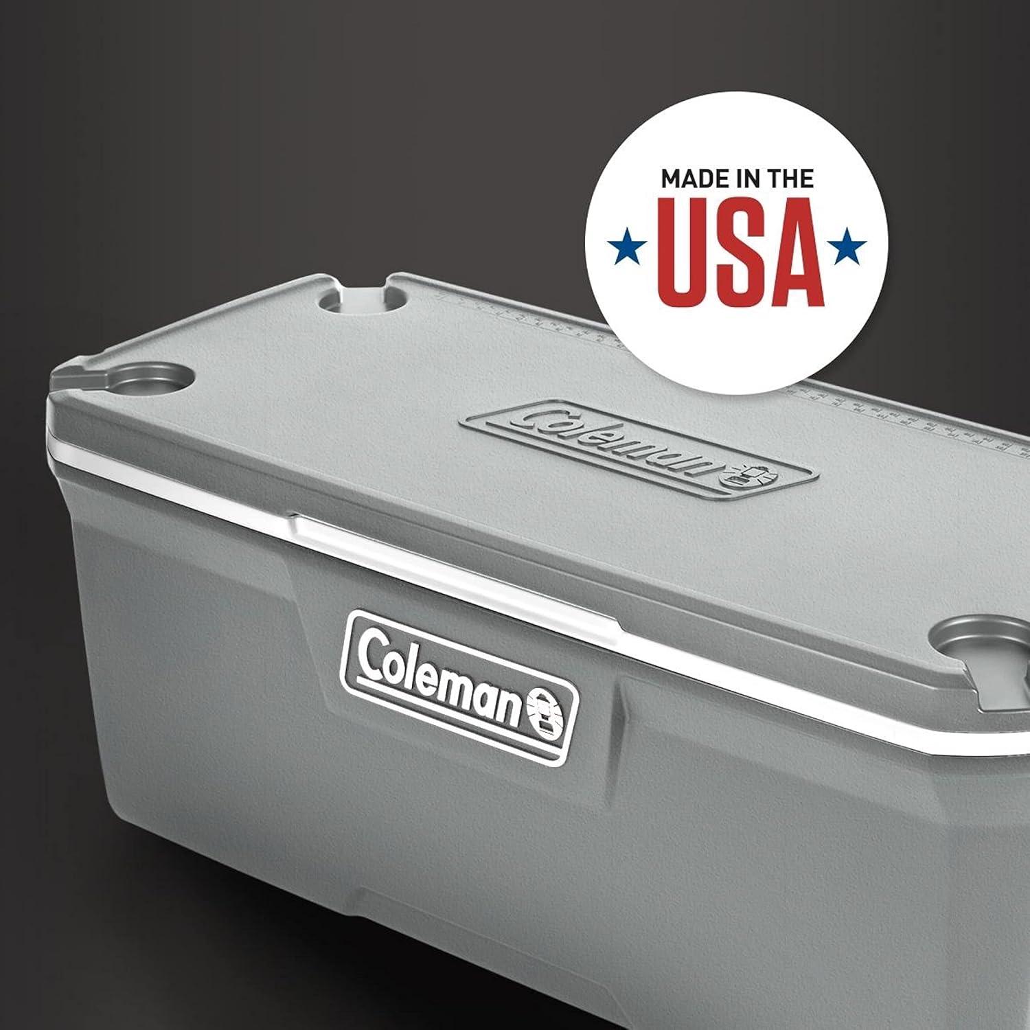 imageColeman Classic Series Insulated Portable Cooler LeakResistant Outdoor Hard Cooler Keeps Ice up to 5 Days 5270120150 QuartRock Grey