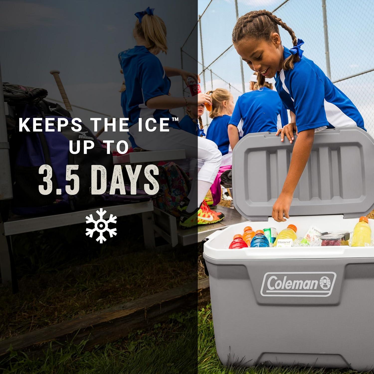 imageColeman Classic Series Insulated Portable Cooler LeakResistant Outdoor Hard Cooler Keeps Ice up to 5 Days 5270120150 QuartRock Grey