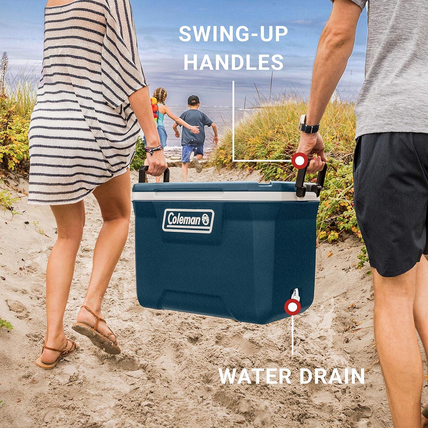 imageColeman Classic Series Insulated Portable Cooler LeakResistant Outdoor Hard Cooler Keeps Ice up to 5 Days 5270120150 QuartSpace Blue