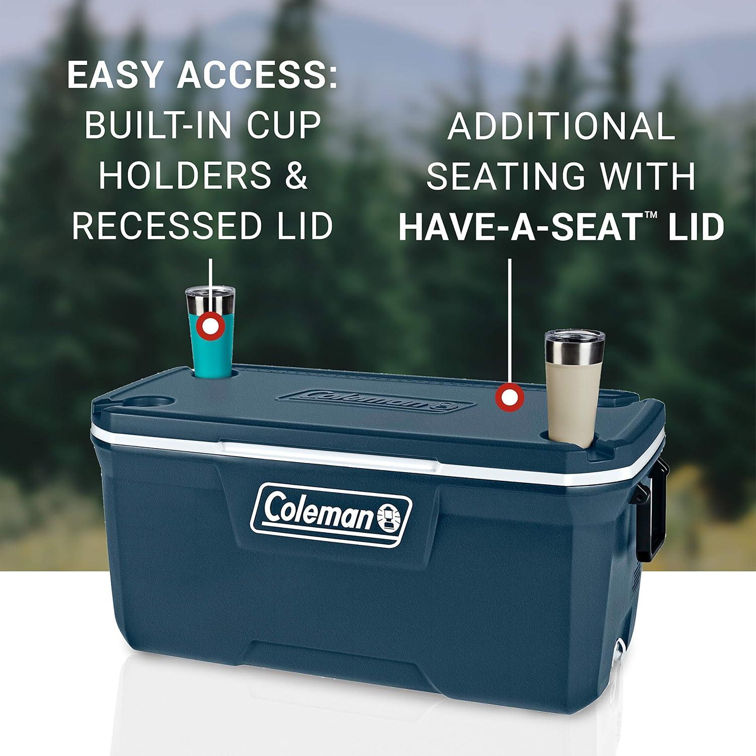 imageColeman Classic Series Insulated Portable Cooler LeakResistant Outdoor Hard Cooler Keeps Ice up to 5 Days 5270120150 QuartSpace Blue
