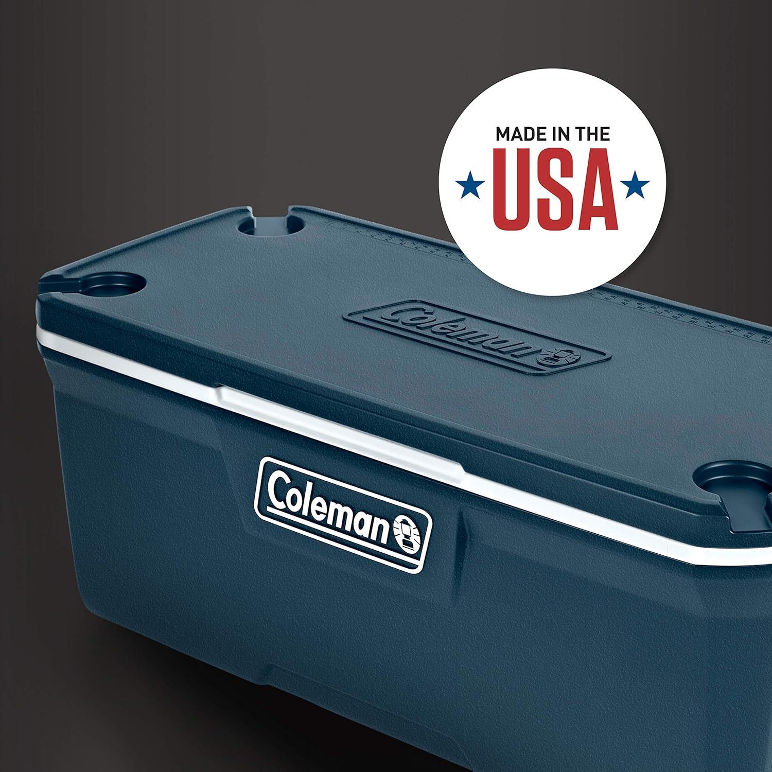 imageColeman Classic Series Insulated Portable Cooler LeakResistant Outdoor Hard Cooler Keeps Ice up to 5 Days 5270120150 QuartSpace Blue