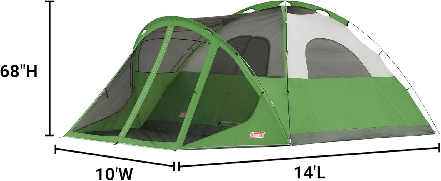 imageColeman Evanston Tent with Screen Room 68 Person Weatherproof Tent Sets Up in 15 Mins Included Rainfly ampamp Carry Bag Made of PFASFree Materials6person
