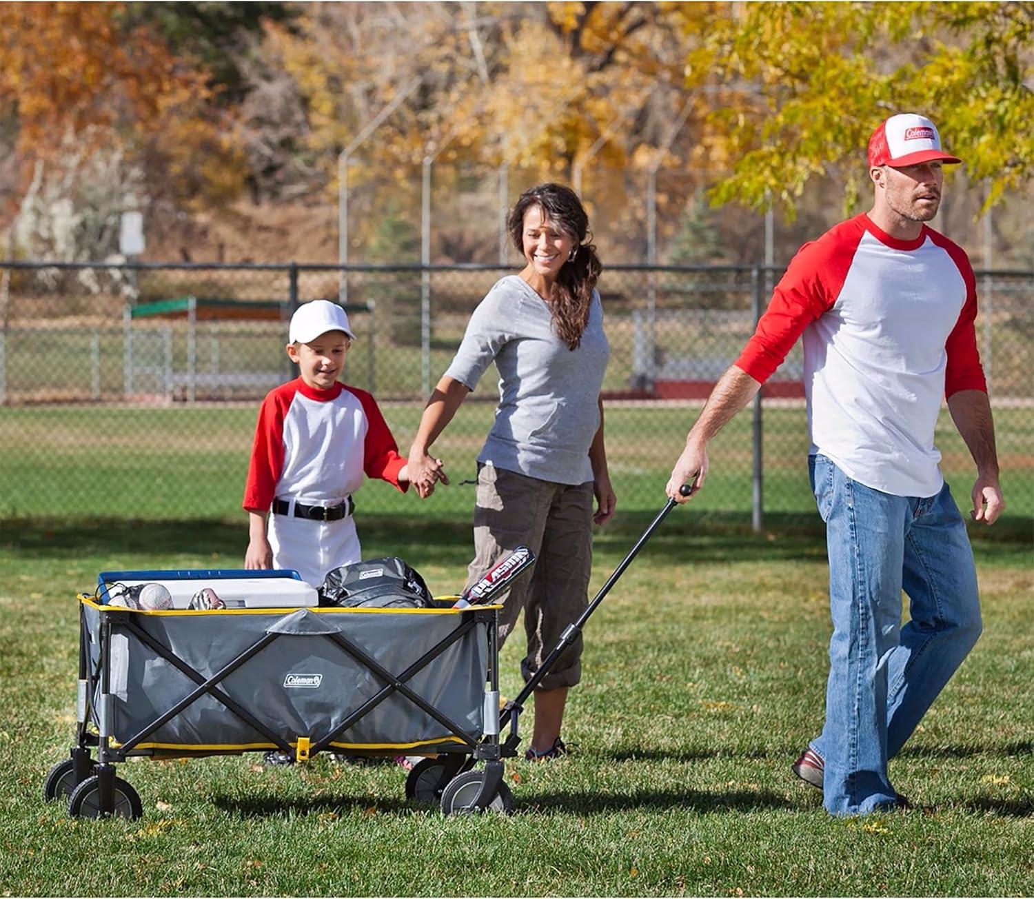 imageColeman Portable Folding Utility Wagon with 5 Cubic Feet of Space ampamp Reinforced Bottom Great for Camping Groceries Home Projects or Going to the Park ampamp Beach Supports up to 150lbsCamp Wagon