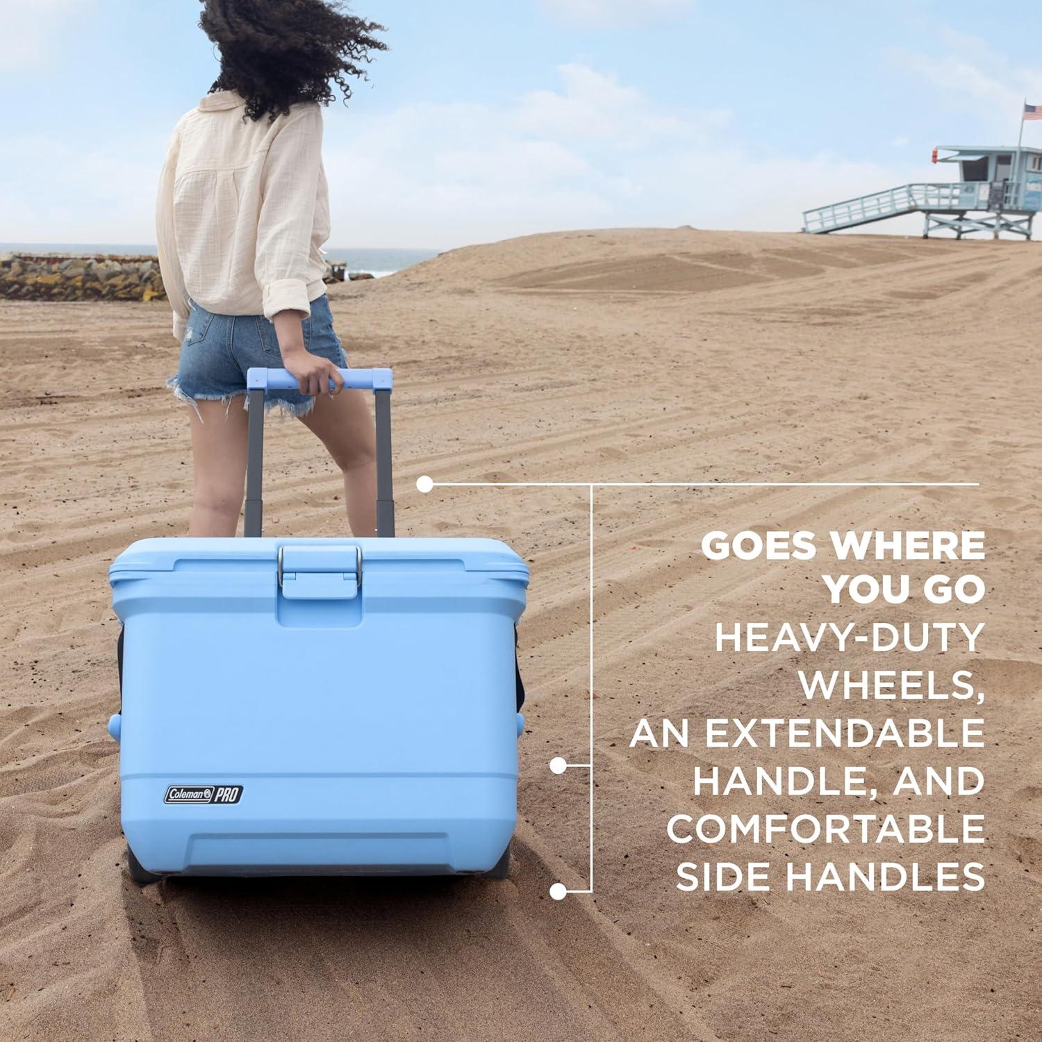 imageColeman Pro HeavyDuty 25qt UltraLight Premium Hard Cooler ExtraThick Insulation Keeps Ice up to 3 Days 36Can CapacityBlue Sky