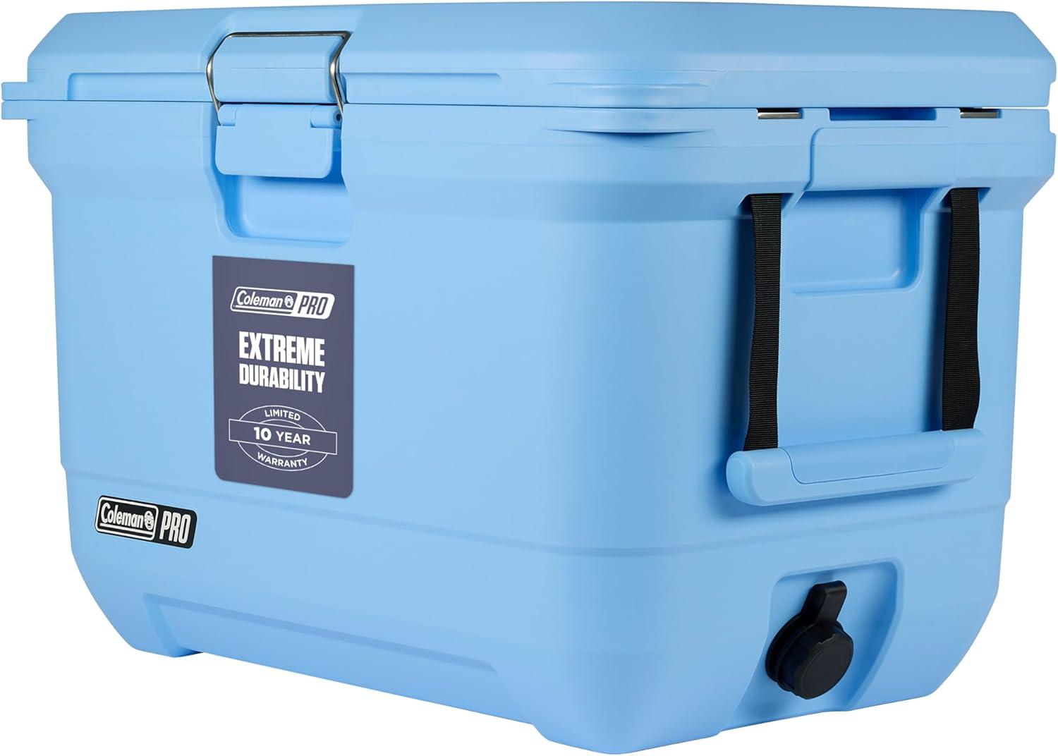 imageColeman Pro HeavyDuty 25qt UltraLight Premium Hard Cooler ExtraThick Insulation Keeps Ice up to 3 Days 36Can CapacityBlue Sky