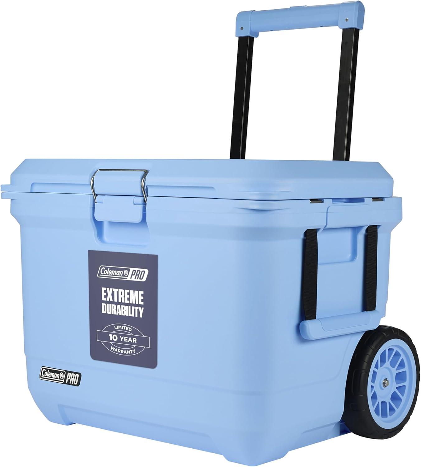 imageColeman Pro HeavyDuty 25qt UltraLight Premium Hard Cooler ExtraThick Insulation Keeps Ice up to 3 Days 36Can CapacityBlue Sky