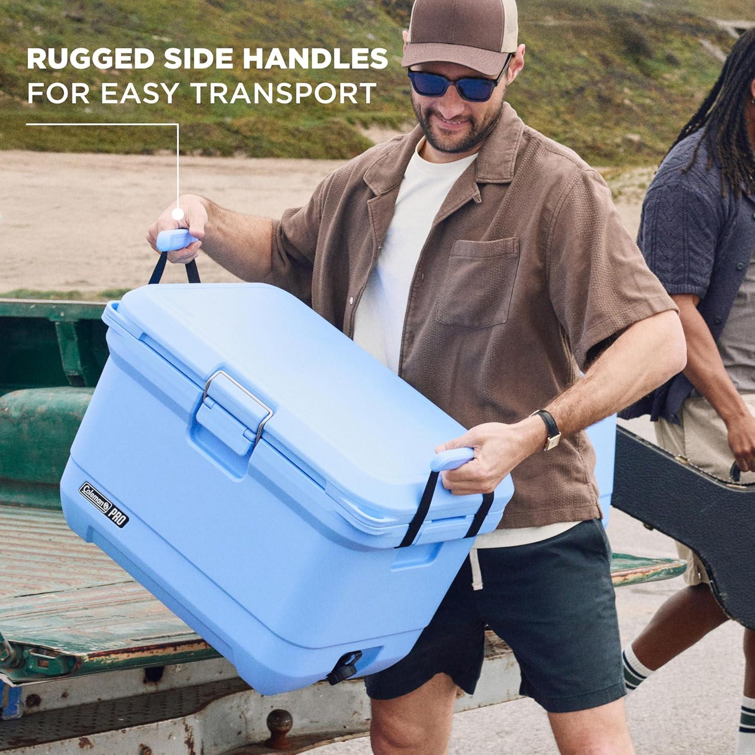 imageColeman Pro HeavyDuty 25qt UltraLight Premium Hard Cooler ExtraThick Insulation Keeps Ice up to 3 Days 36Can CapacityBlue Sky