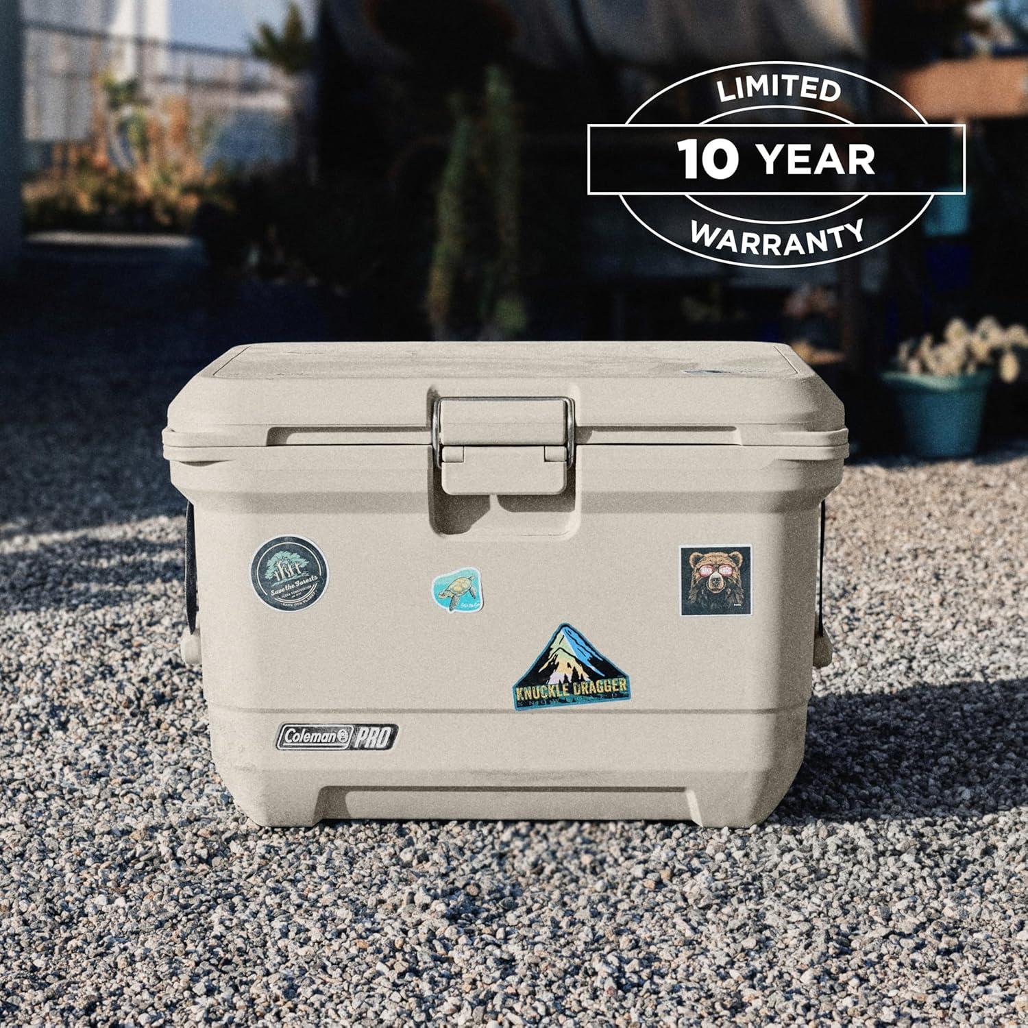 imageColeman Pro HeavyDuty 25qt UltraLight Premium Hard Cooler ExtraThick Insulation Keeps Ice up to 3 Days 36Can CapacityDesert Sand