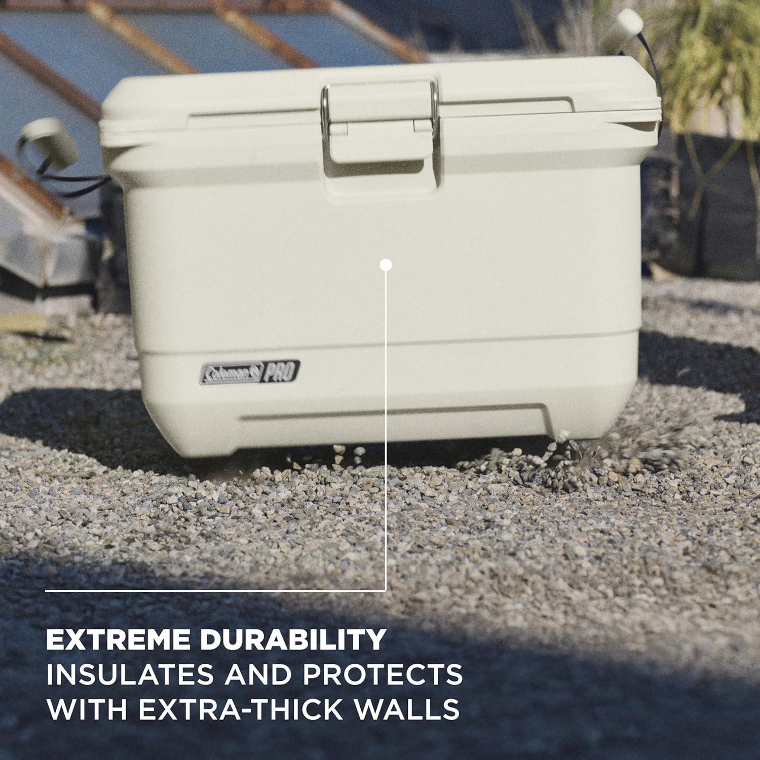 imageColeman Pro HeavyDuty 25qt UltraLight Premium Hard Cooler ExtraThick Insulation Keeps Ice up to 3 Days 36Can CapacityDesert Sand