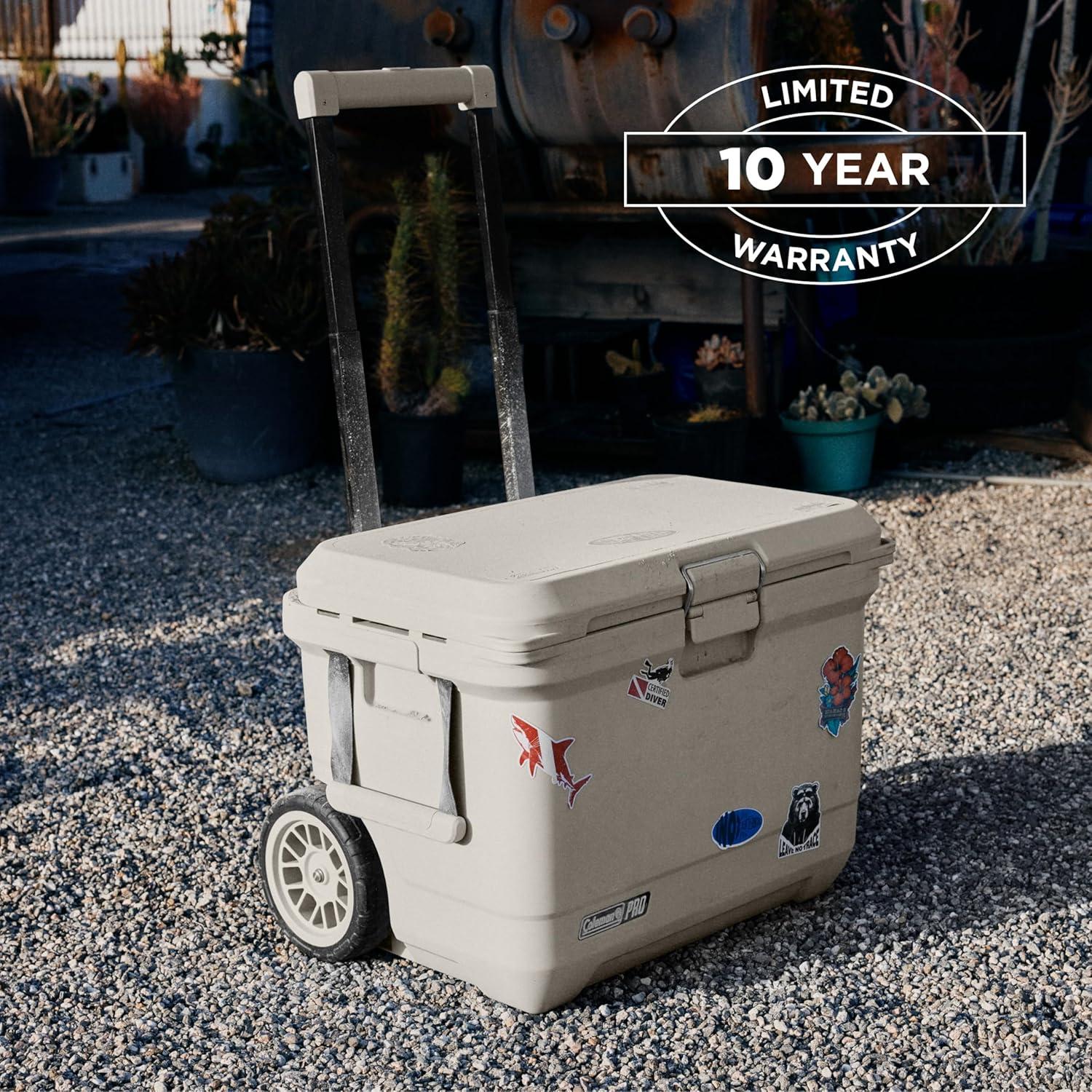 imageColeman Pro HeavyDuty 25qt UltraLight Premium Hard Cooler ExtraThick Insulation Keeps Ice up to 3 Days 36Can CapacityDesert Sand