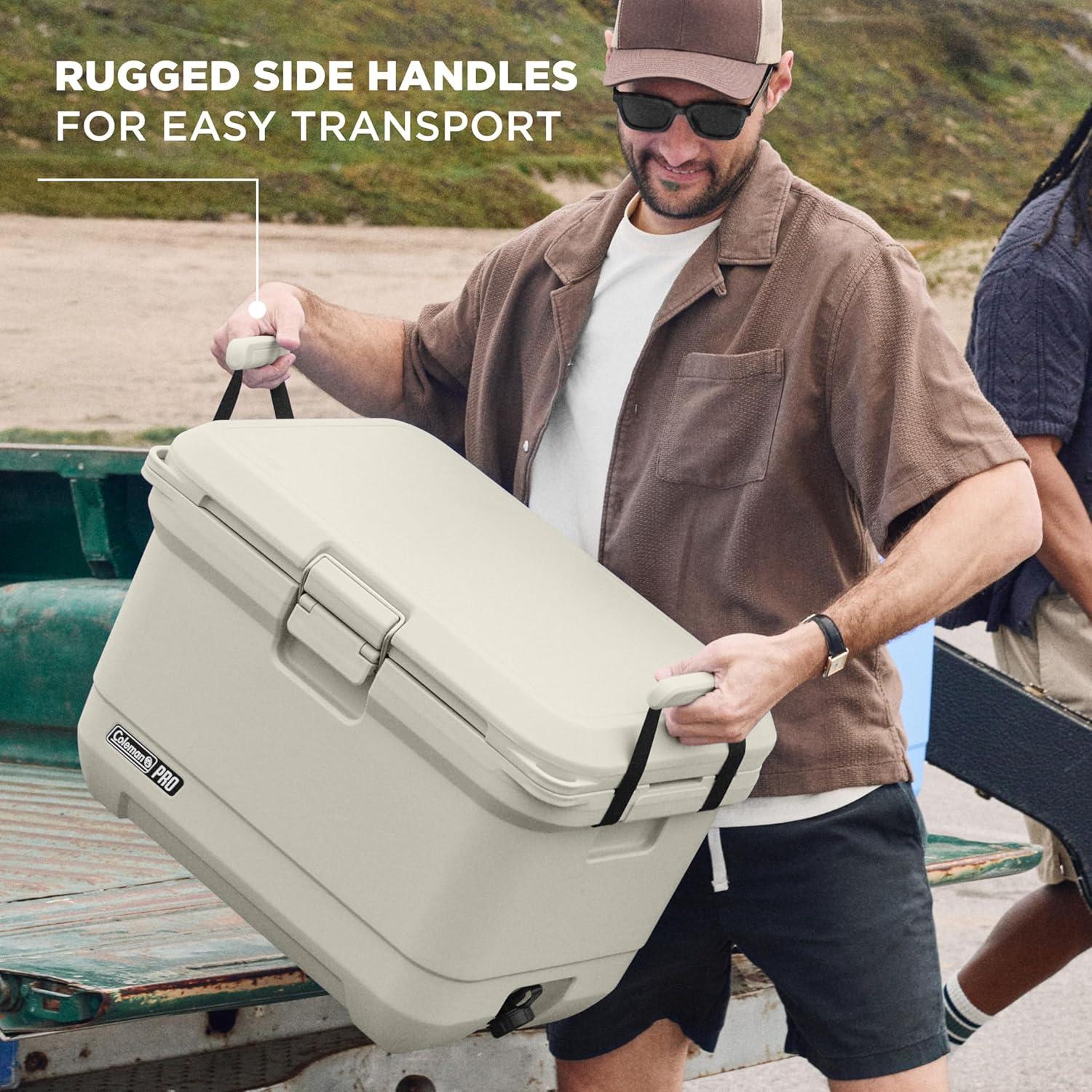 imageColeman Pro HeavyDuty 25qt UltraLight Premium Hard Cooler ExtraThick Insulation Keeps Ice up to 3 Days 36Can CapacityDesert Sand