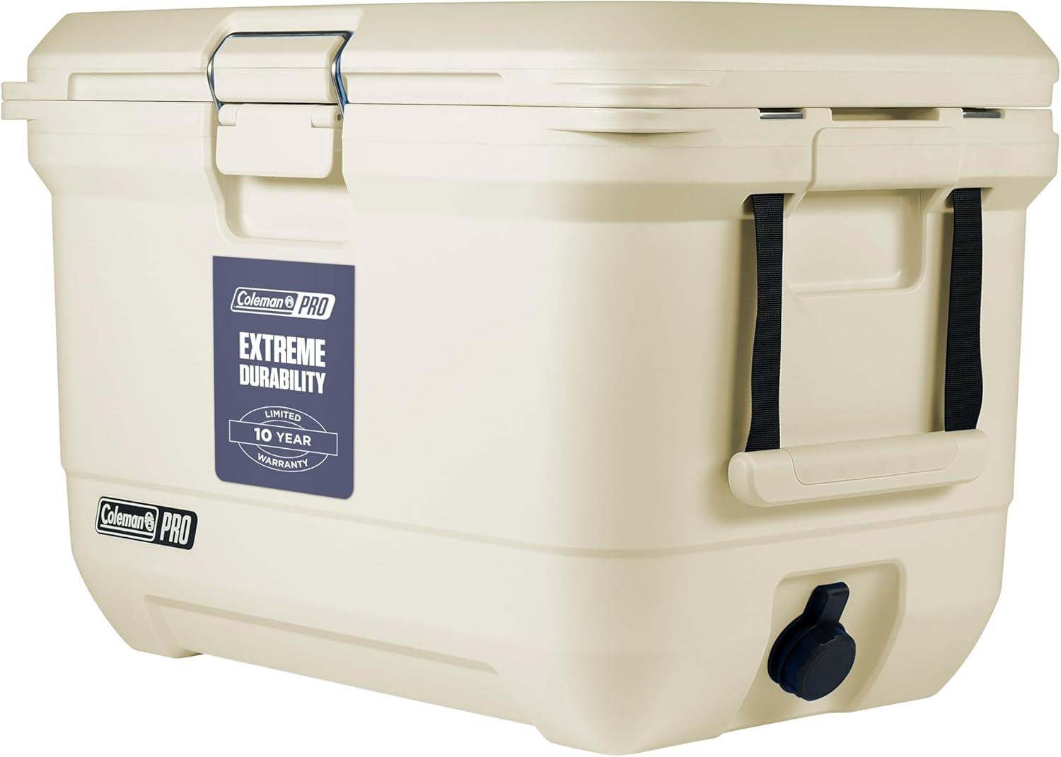 imageColeman Pro HeavyDuty 25qt UltraLight Premium Hard Cooler ExtraThick Insulation Keeps Ice up to 3 Days 36Can CapacityDesert Sand