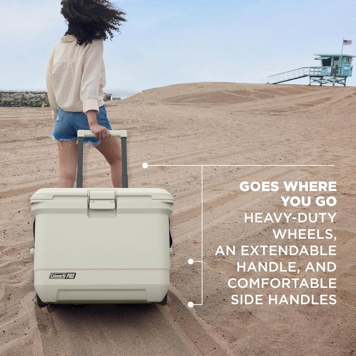 imageColeman Pro HeavyDuty 25qt UltraLight Premium Hard Cooler ExtraThick Insulation Keeps Ice up to 3 Days 36Can CapacityDesert Sand