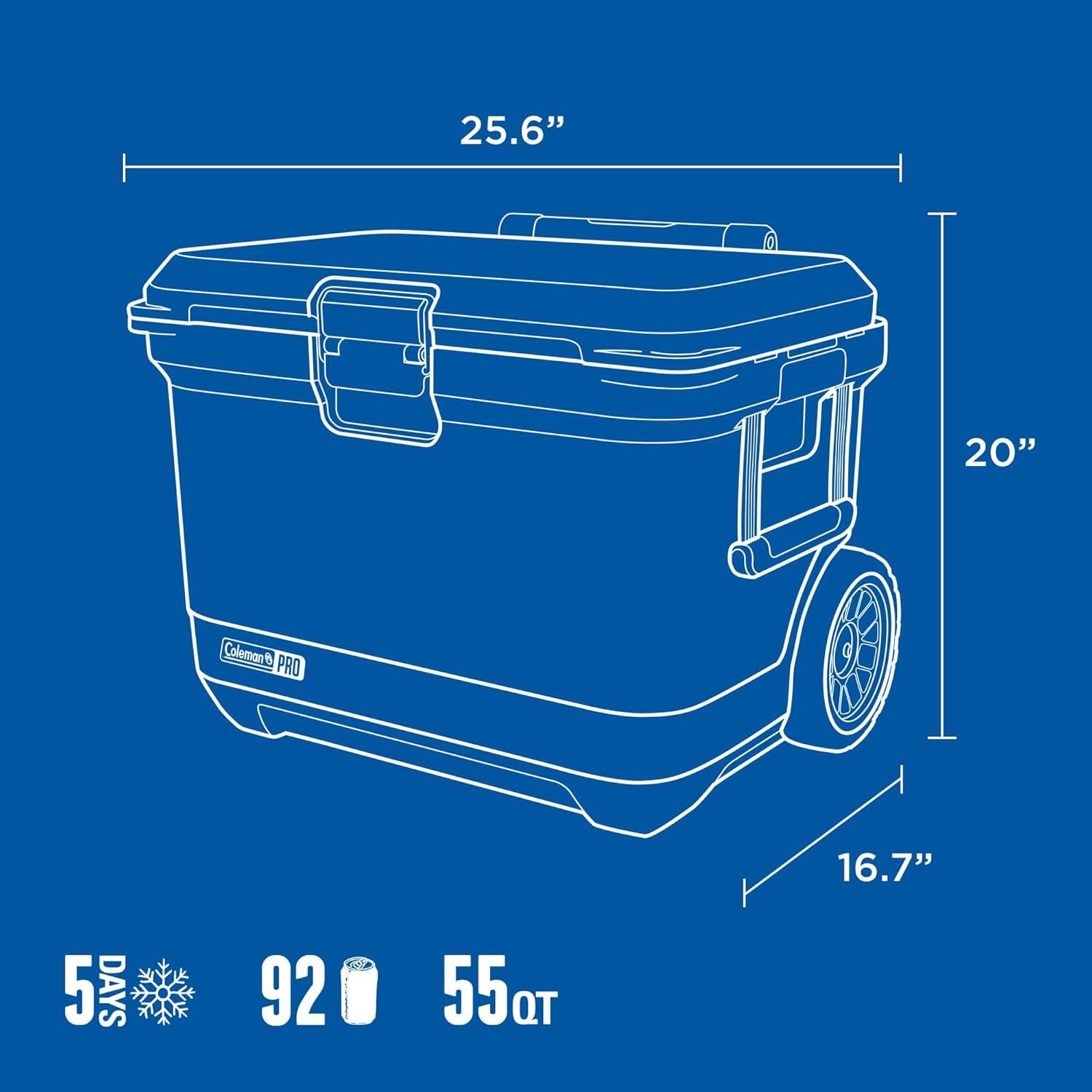 imageColeman Pro HeavyDuty 25qt UltraLight Premium Hard Cooler ExtraThick Insulation Keeps Ice up to 3 Days 36Can CapacityNeptune