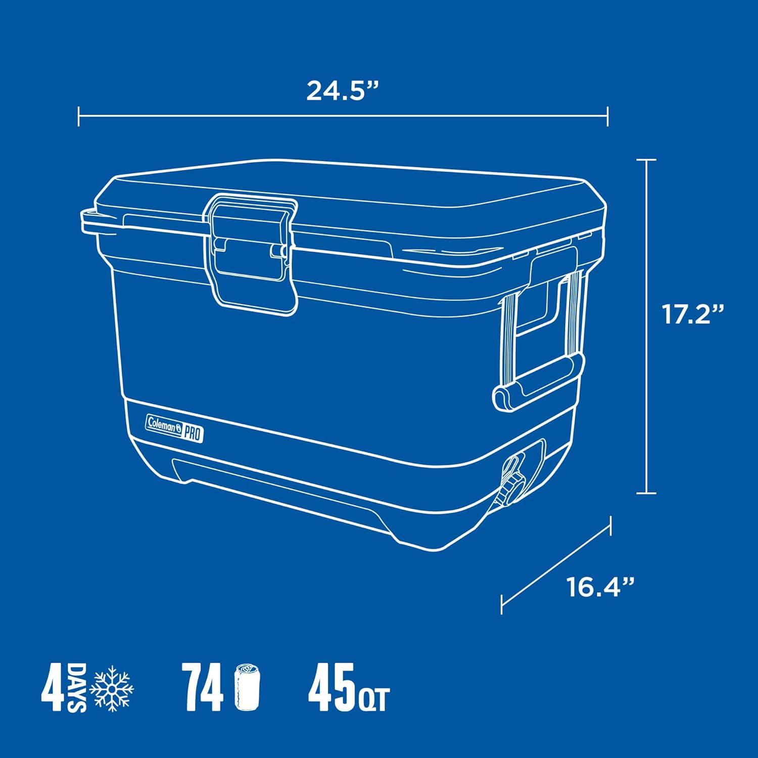 imageColeman Pro HeavyDuty 25qt UltraLight Premium Hard Cooler ExtraThick Insulation Keeps Ice up to 3 Days 36Can CapacityNeptune