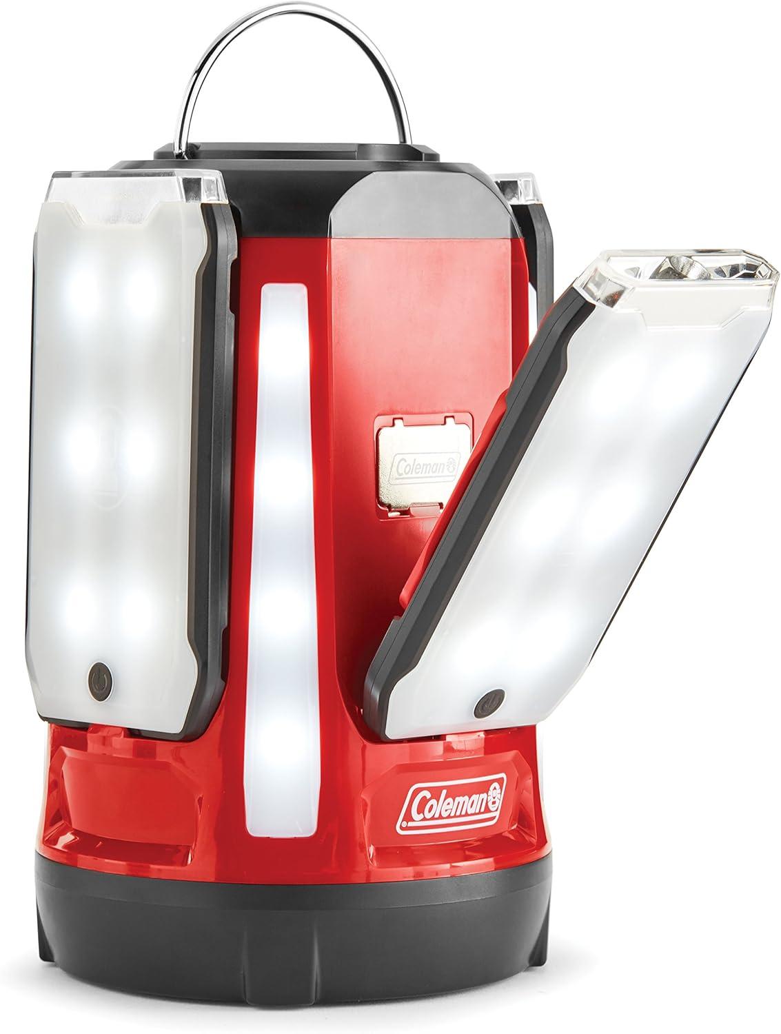imageColeman Quad Panel 800L LED Lantern WaterResistant Lantern with 4 Removable Magnetic Light Panels ampamp USB Charging Port Great for Camping Hunting Emergencies ampamp More