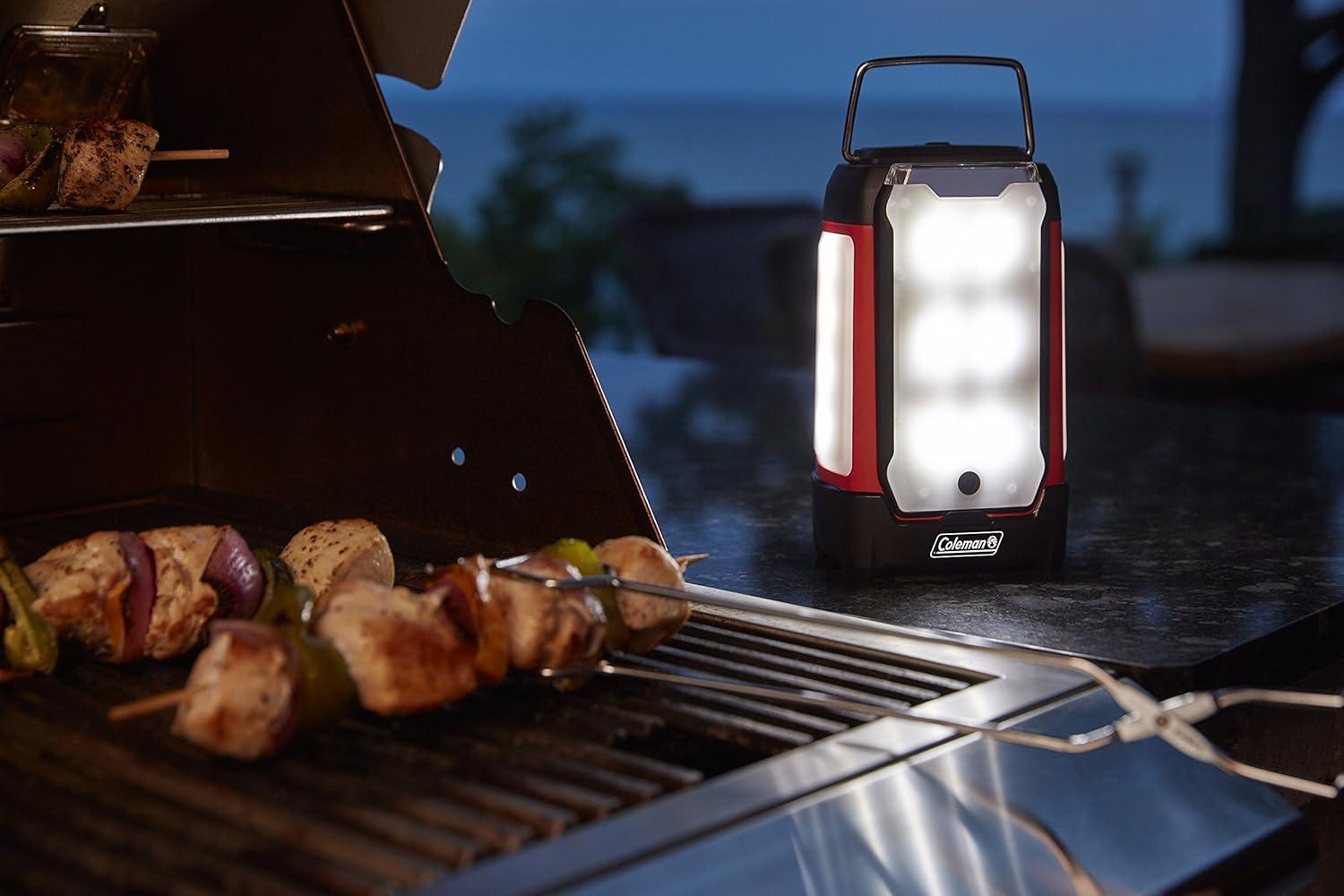 imageColeman Quad Panel 800L LED Lantern WaterResistant Lantern with 4 Removable Magnetic Light Panels ampamp USB Charging Port Great for Camping Hunting Emergencies ampamp More