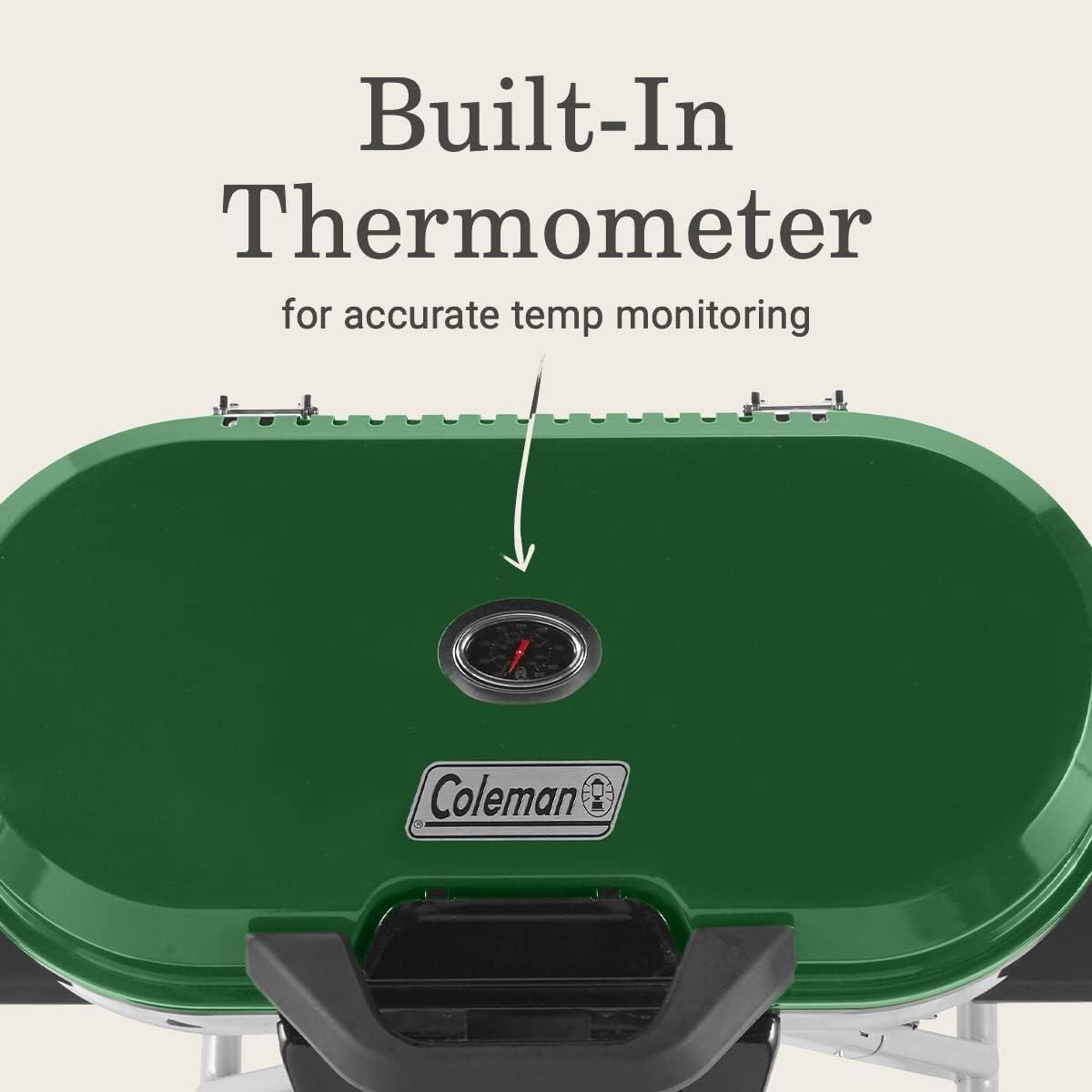 imageColeman RoadTrip 285 Portable StandUp Propane Grill with 3 Adjustable Burners ampamp Instastart Ignition 20000 BTUs of Power for Outdoor Cooking Camping Tailgating Grilling BBQs ampamp MoreGreen