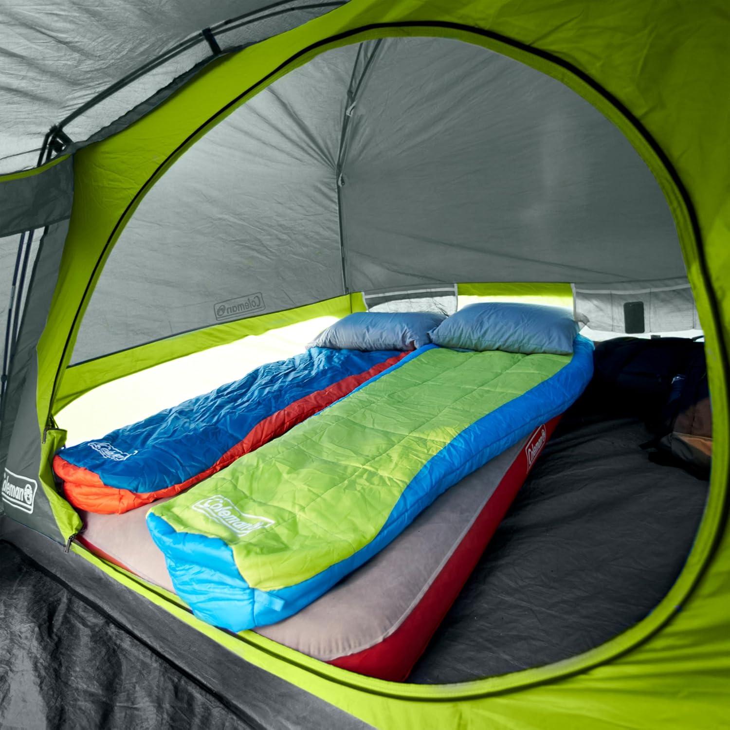 imageColeman Skydome Camping Tent with Screened Porch ampamp 5Minute Setup Weatherproof 468 Person Tent with Rainfly ampamp Carry Bag Made of PFASFree Materials4person