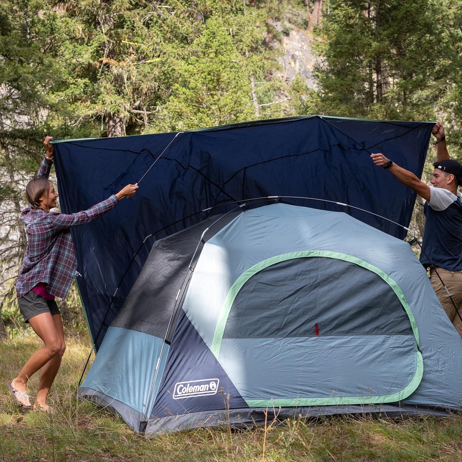 imageColeman Skydome Tent with 5 Minute Setup 2468Person Weatherproof Tent with Rainfly ampamp Carry Bag 20 More Headroom Than Traditional CanopiesBlue