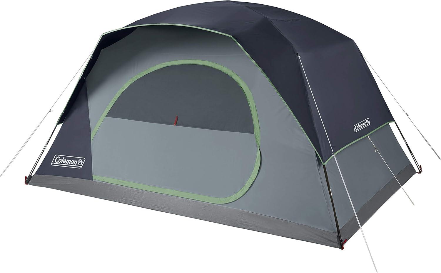 imageColeman Skydome Tent with 5 Minute Setup 2468Person Weatherproof Tent with Rainfly ampamp Carry Bag 20 More Headroom Than Traditional CanopiesBlue