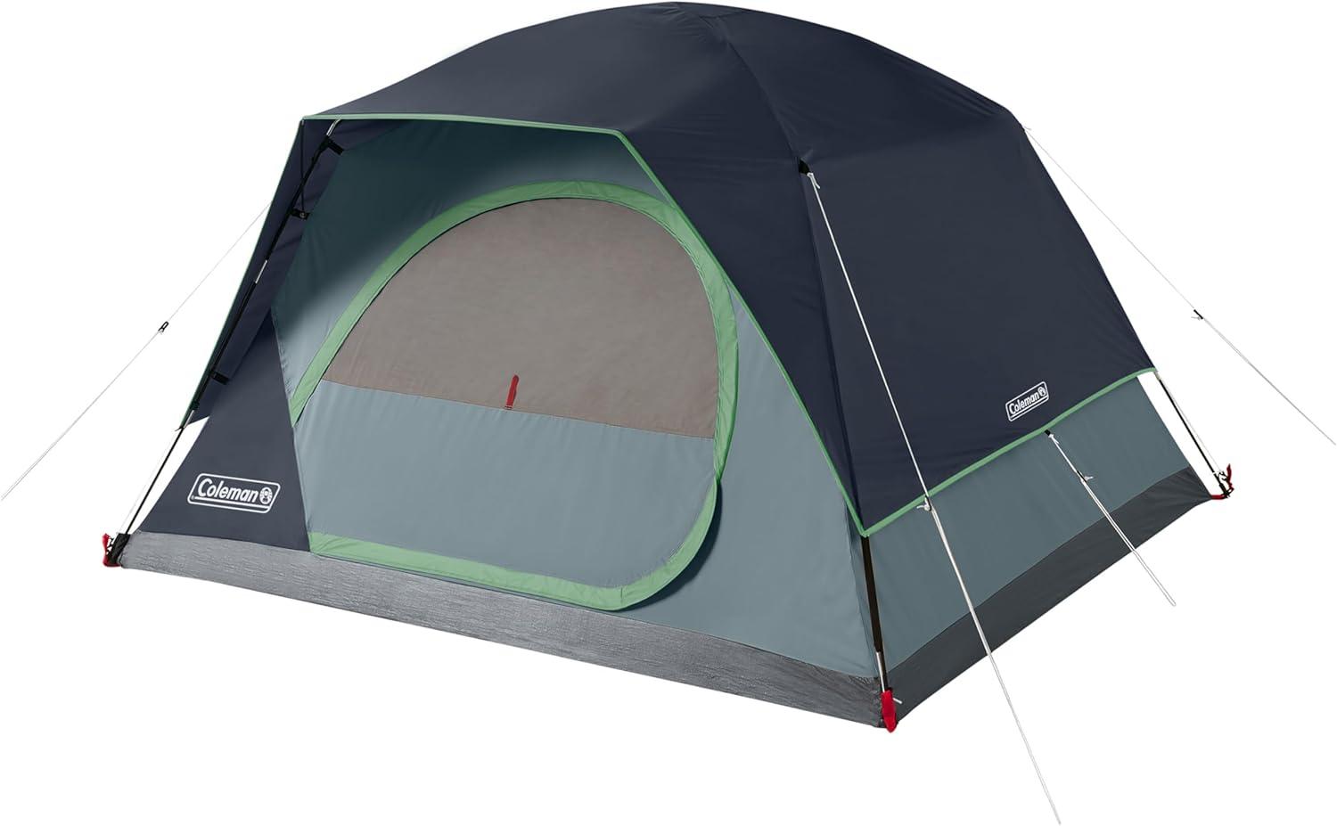imageColeman Skydome Tent with 5 Minute Setup 2468Person Weatherproof Tent with Rainfly ampamp Carry Bag 20 More Headroom Than Traditional CanopiesBlue