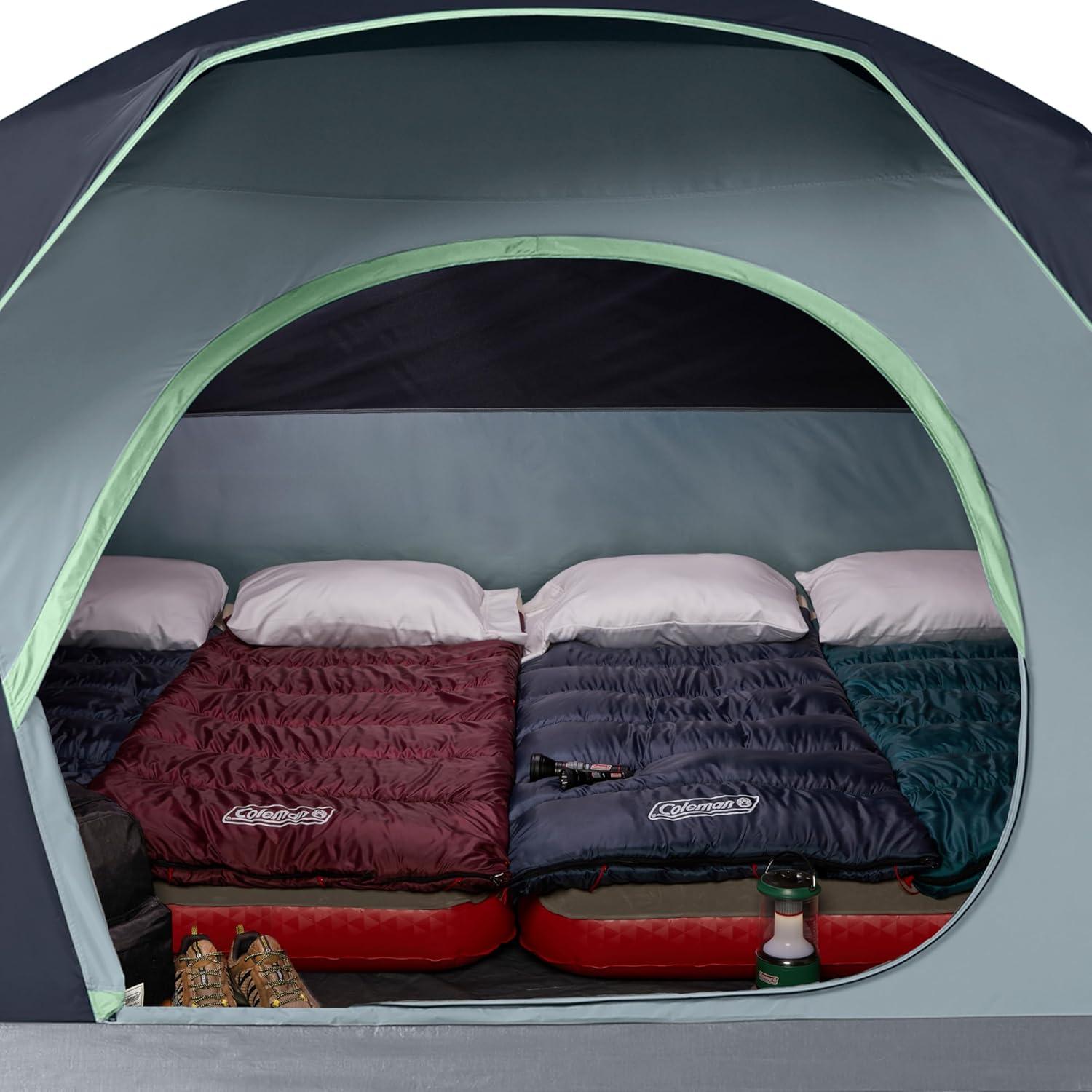 imageColeman Skydome Tent with 5 Minute Setup 2468Person Weatherproof Tent with Rainfly ampamp Carry Bag 20 More Headroom Than Traditional CanopiesBlue
