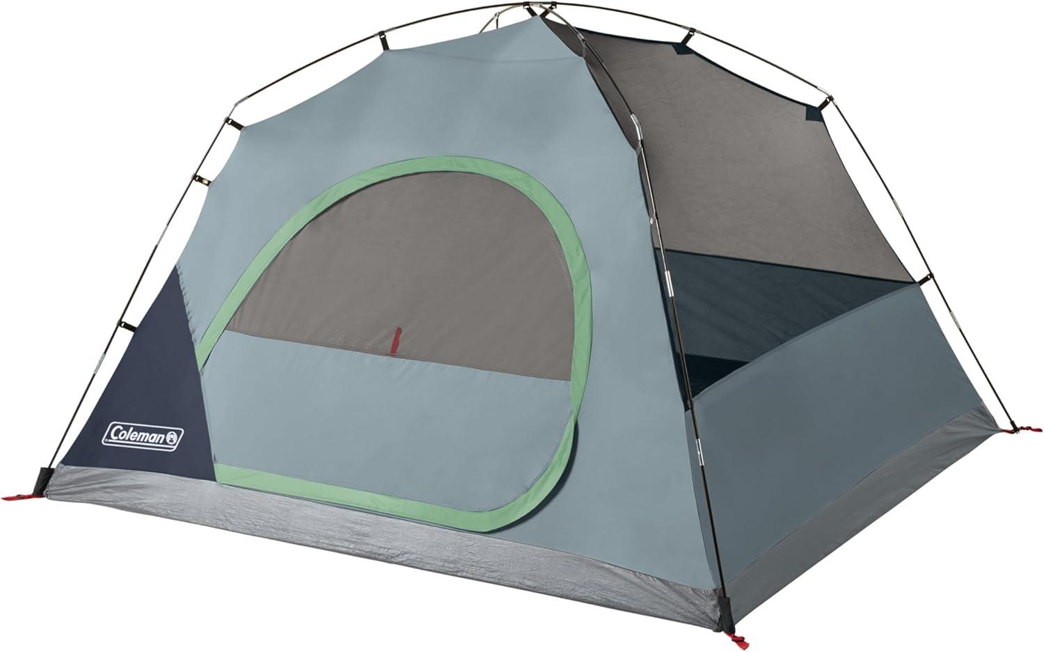 imageColeman Skydome Tent with 5 Minute Setup 2468Person Weatherproof Tent with Rainfly ampamp Carry Bag 20 More Headroom Than Traditional CanopiesBlue