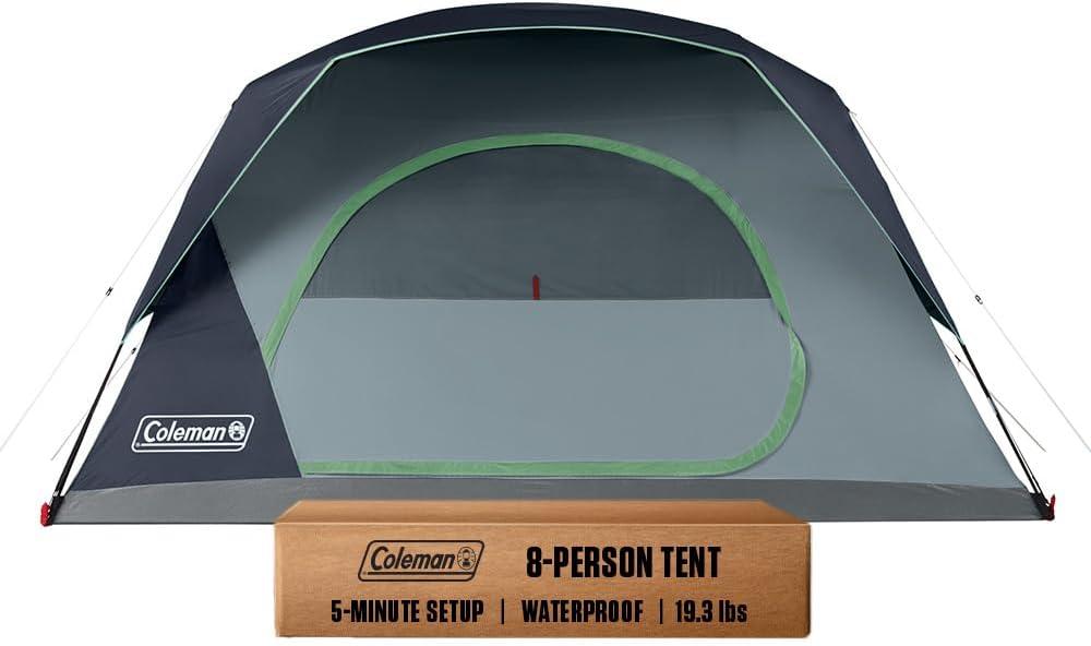 imageColeman Skydome Tent with 5 Minute Setup 2468Person Weatherproof Tent with Rainfly ampamp Carry Bag 20 More Headroom Than Traditional CanopiesBlue