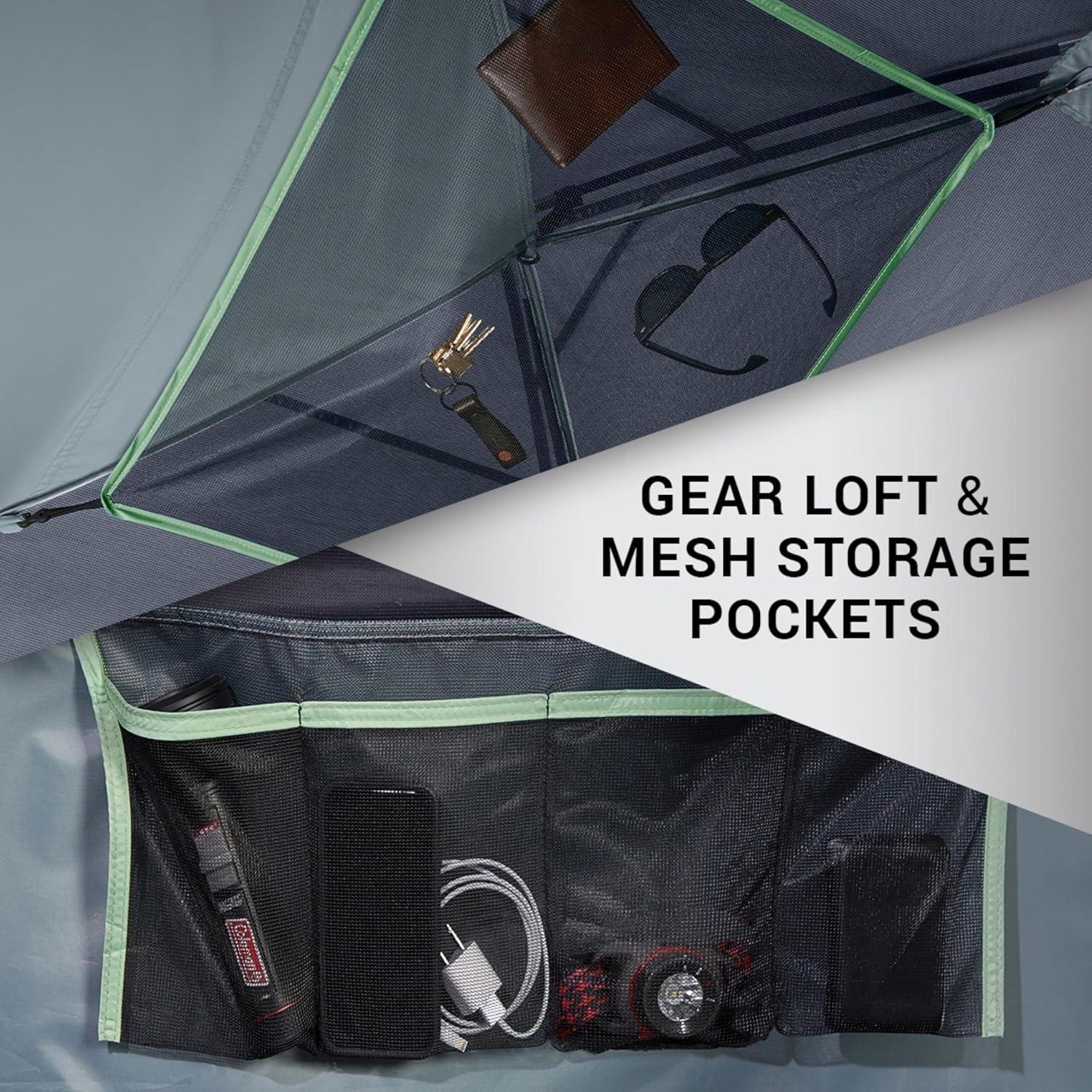 imageColeman Skydome Tent with 5 Minute Setup 2468Person Weatherproof Tent with Rainfly ampamp Carry Bag 20 More Headroom Than Traditional CanopiesBlue