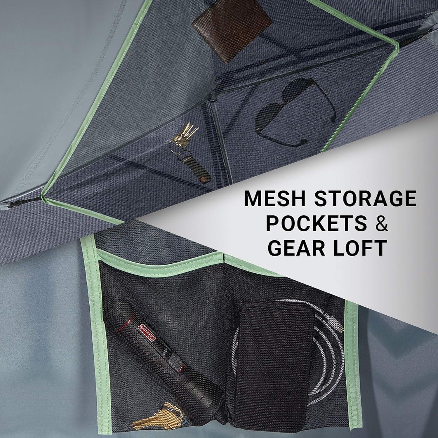 imageColeman Skydome Tent with 5 Minute Setup 2468Person Weatherproof Tent with Rainfly ampamp Carry Bag 20 More Headroom Than Traditional CanopiesBlue