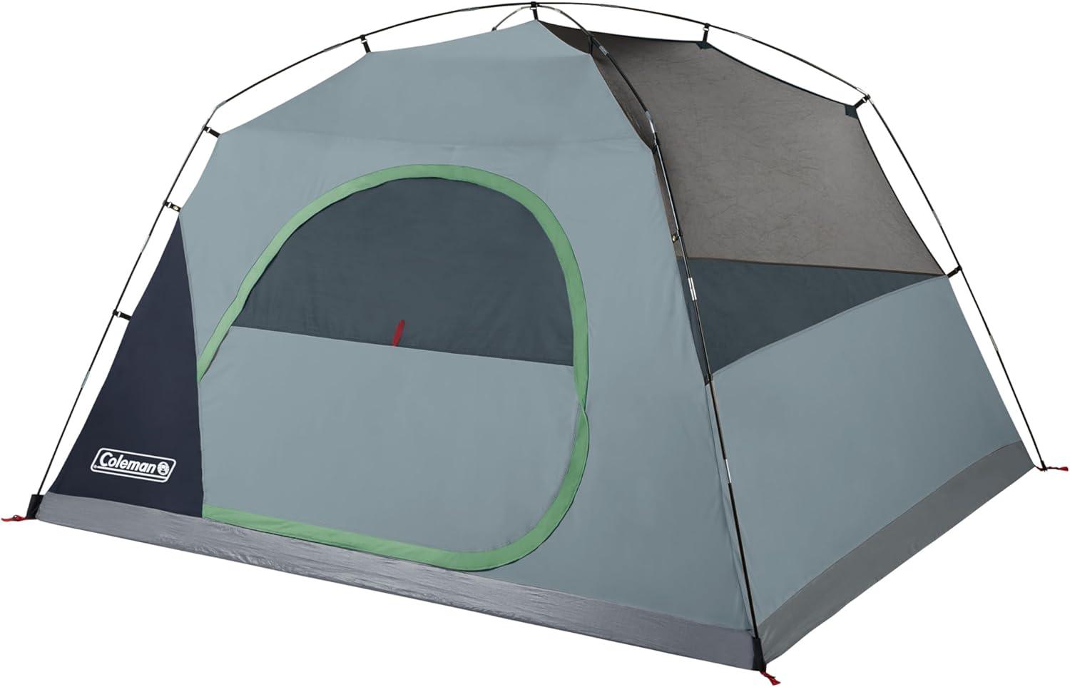 imageColeman Skydome Tent with 5 Minute Setup 2468Person Weatherproof Tent with Rainfly ampamp Carry Bag 20 More Headroom Than Traditional CanopiesBlue