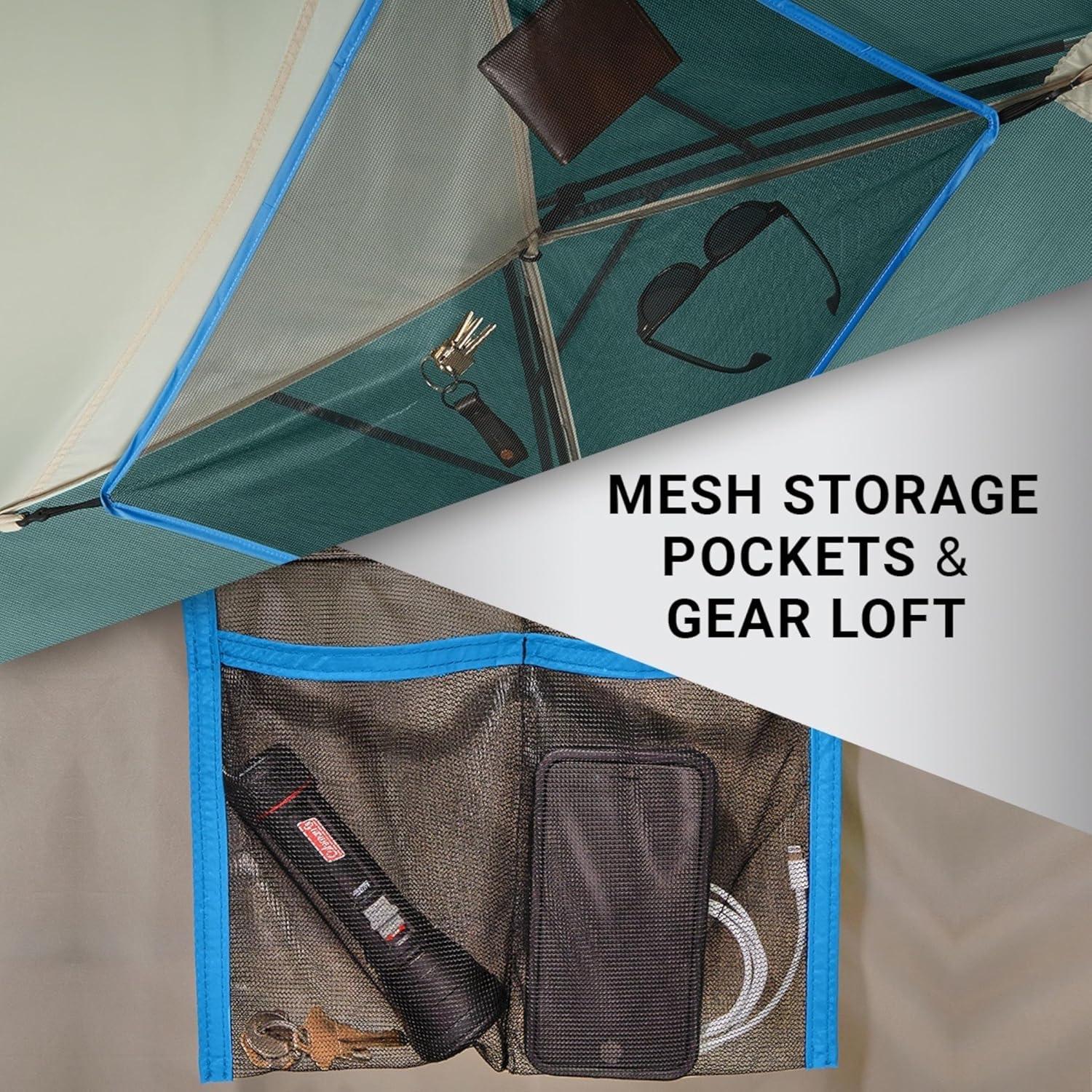 imageColeman Skydome Tent with 5 Minute Setup 2468Person Weatherproof Tent with Rainfly ampamp Carry Bag 20 More Headroom Than Traditional CanopiesEvergreen