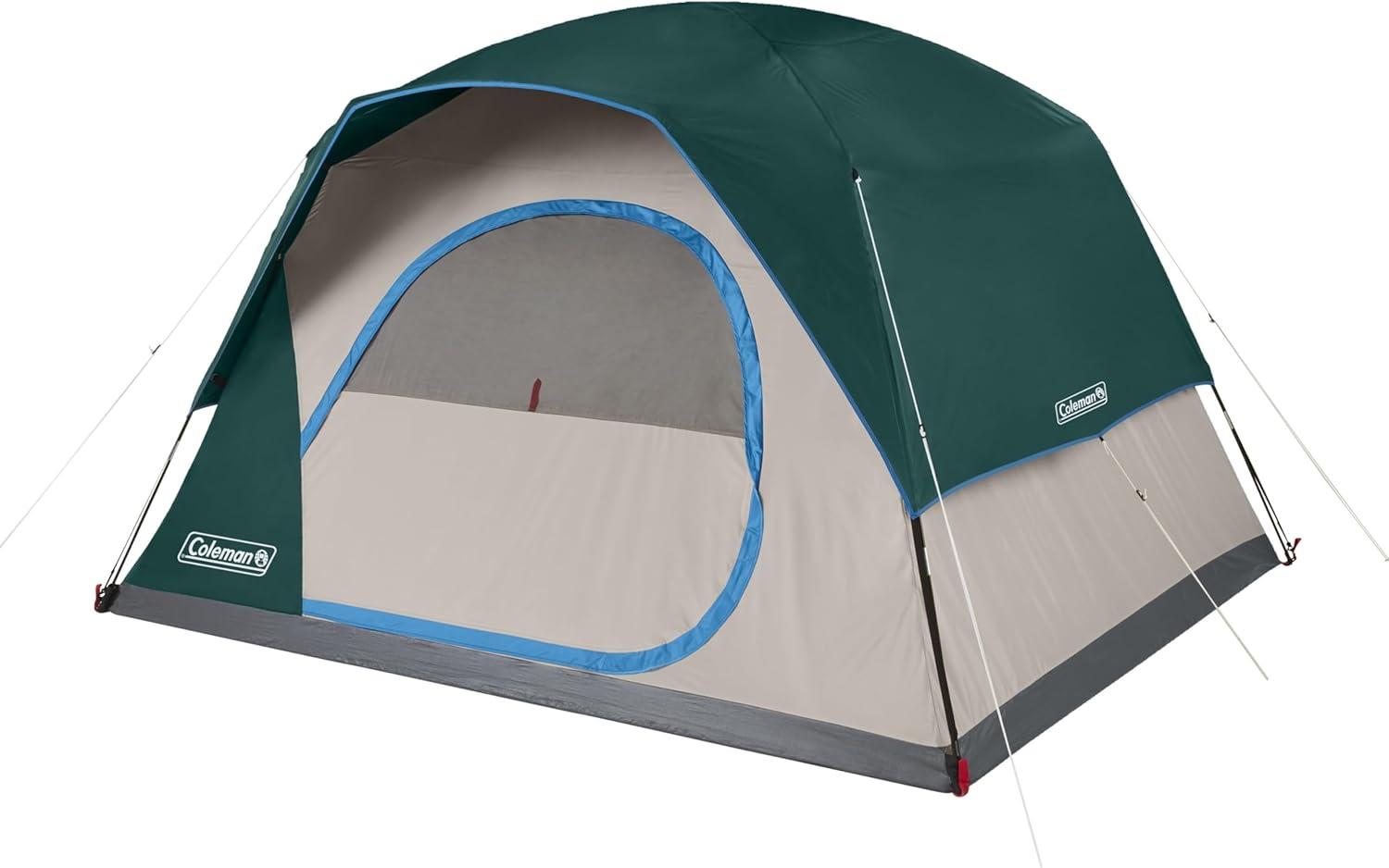 imageColeman Skydome Tent with 5 Minute Setup 2468Person Weatherproof Tent with Rainfly ampamp Carry Bag 20 More Headroom Than Traditional CanopiesEvergreen