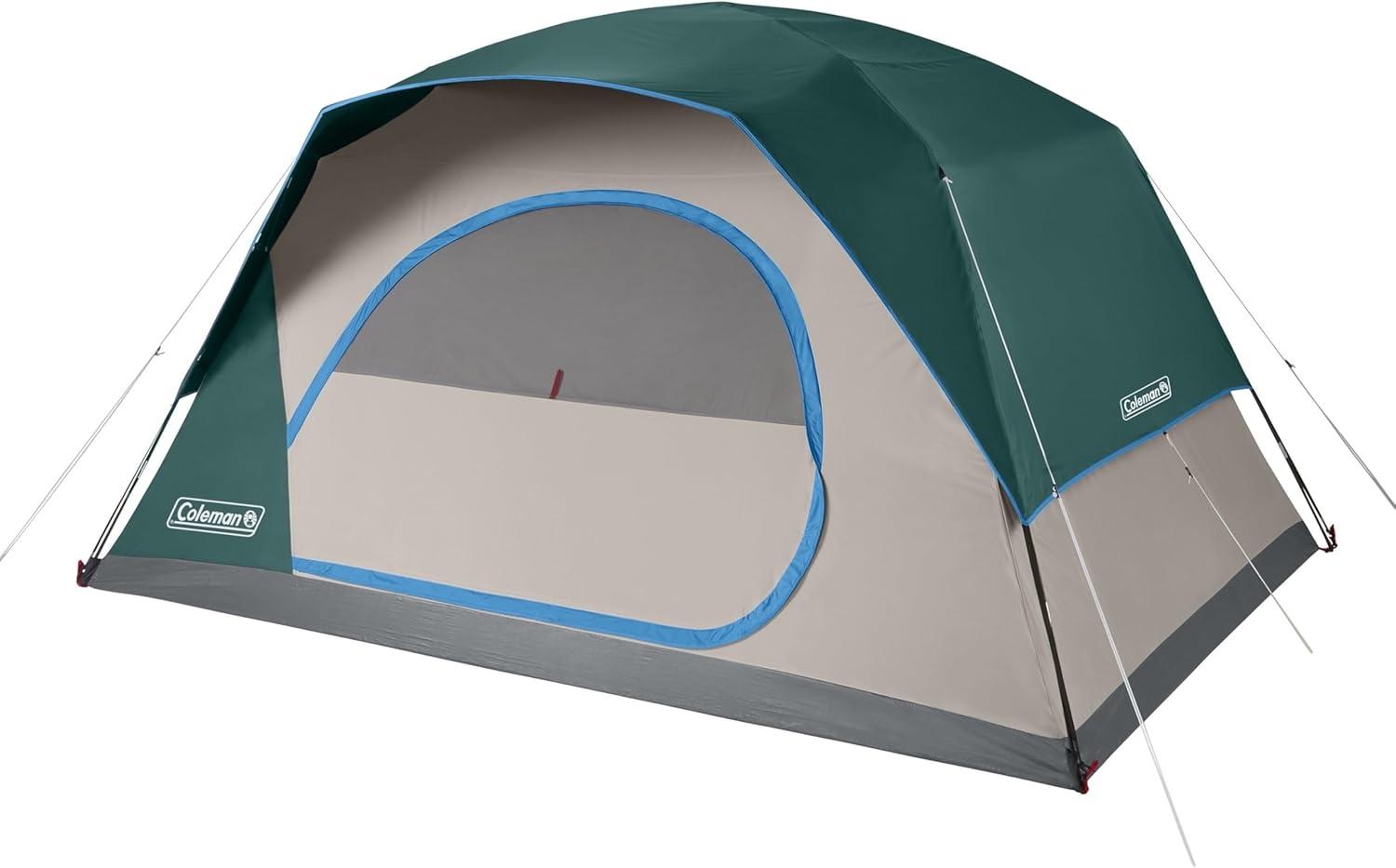 imageColeman Skydome Tent with 5 Minute Setup 2468Person Weatherproof Tent with Rainfly ampamp Carry Bag 20 More Headroom Than Traditional CanopiesEvergreen