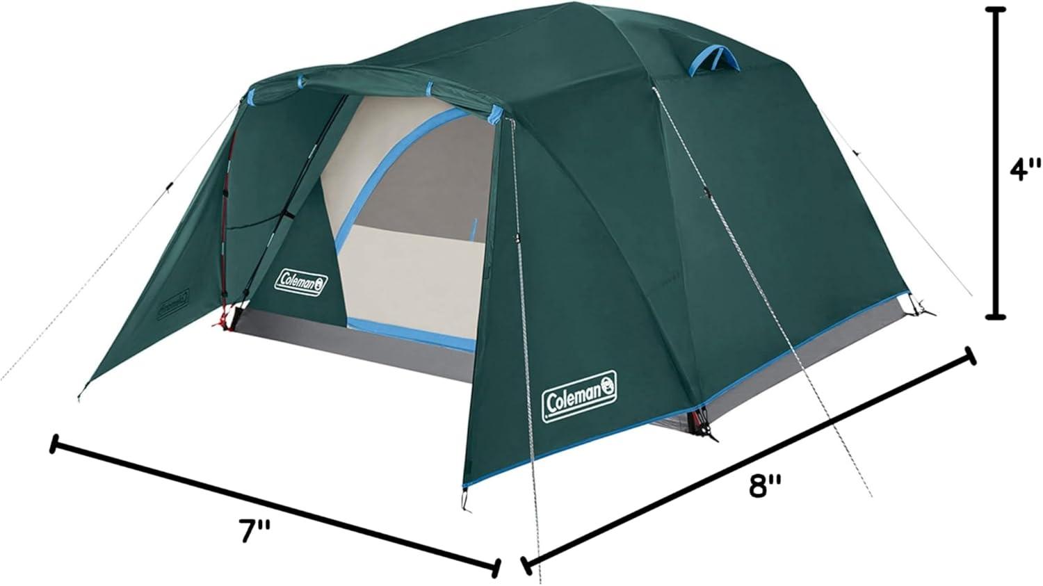 imageColeman Skydome Tent with FullFly Weather Vestibule Weatherproof 46 Person Tent Sets Up in 5 Minutes ampamp Protects from Water 20 More Headroom Than Traditional SheltersContains PFAS