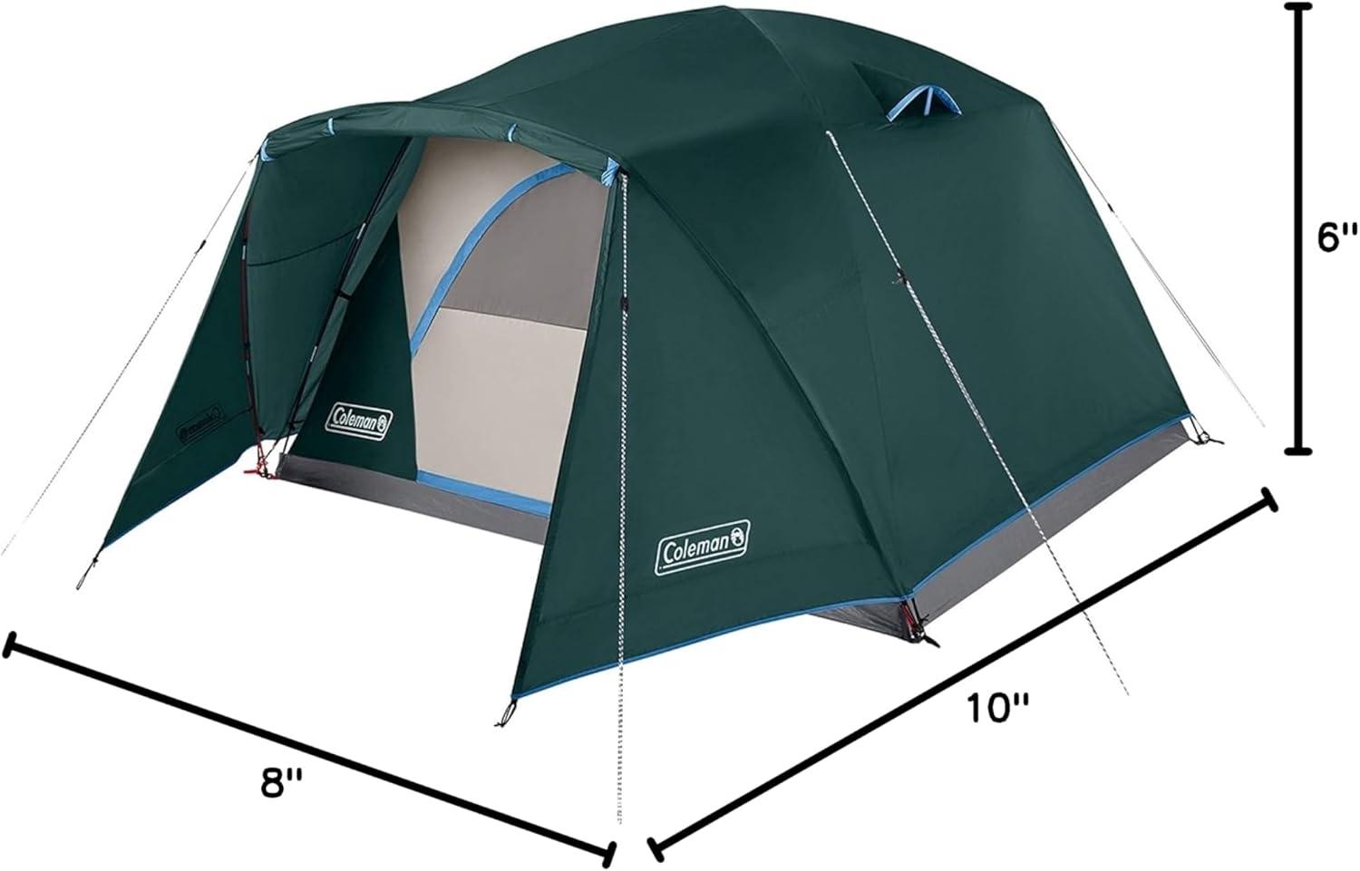 imageColeman Skydome Tent with FullFly Weather Vestibule Weatherproof 46 Person Tent Sets Up in 5 Minutes ampamp Protects from Water 20 More Headroom Than Traditional SheltersContains PFAS
