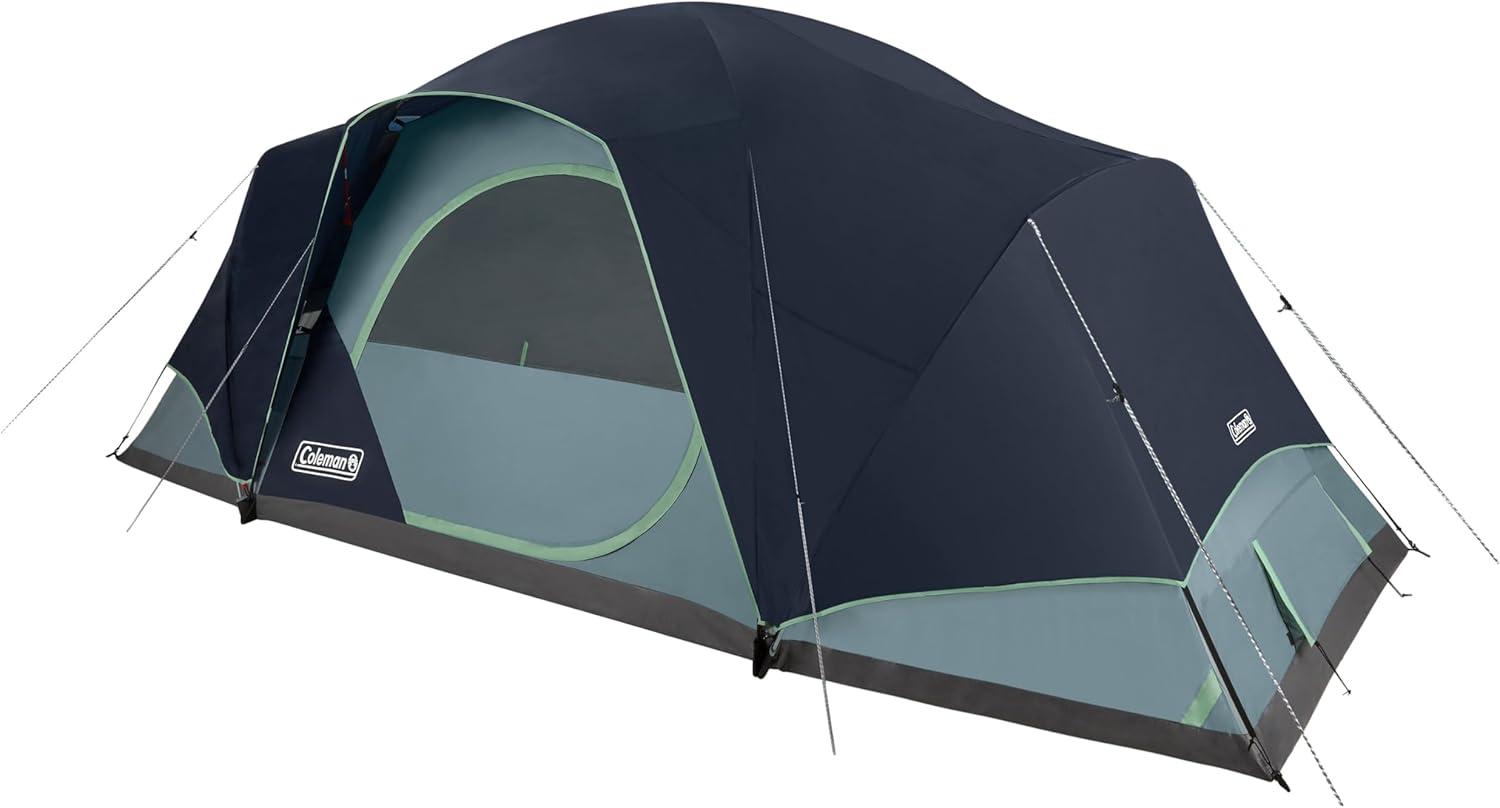 imageColeman Skydome XL Large Family Tent with 5 Minute Setup Weatherproof 812 Person Tent with Rainfly ampamp Carry Bag Fits Multiple Queen Airbeds Made of PFASFree MaterialsPfasfree