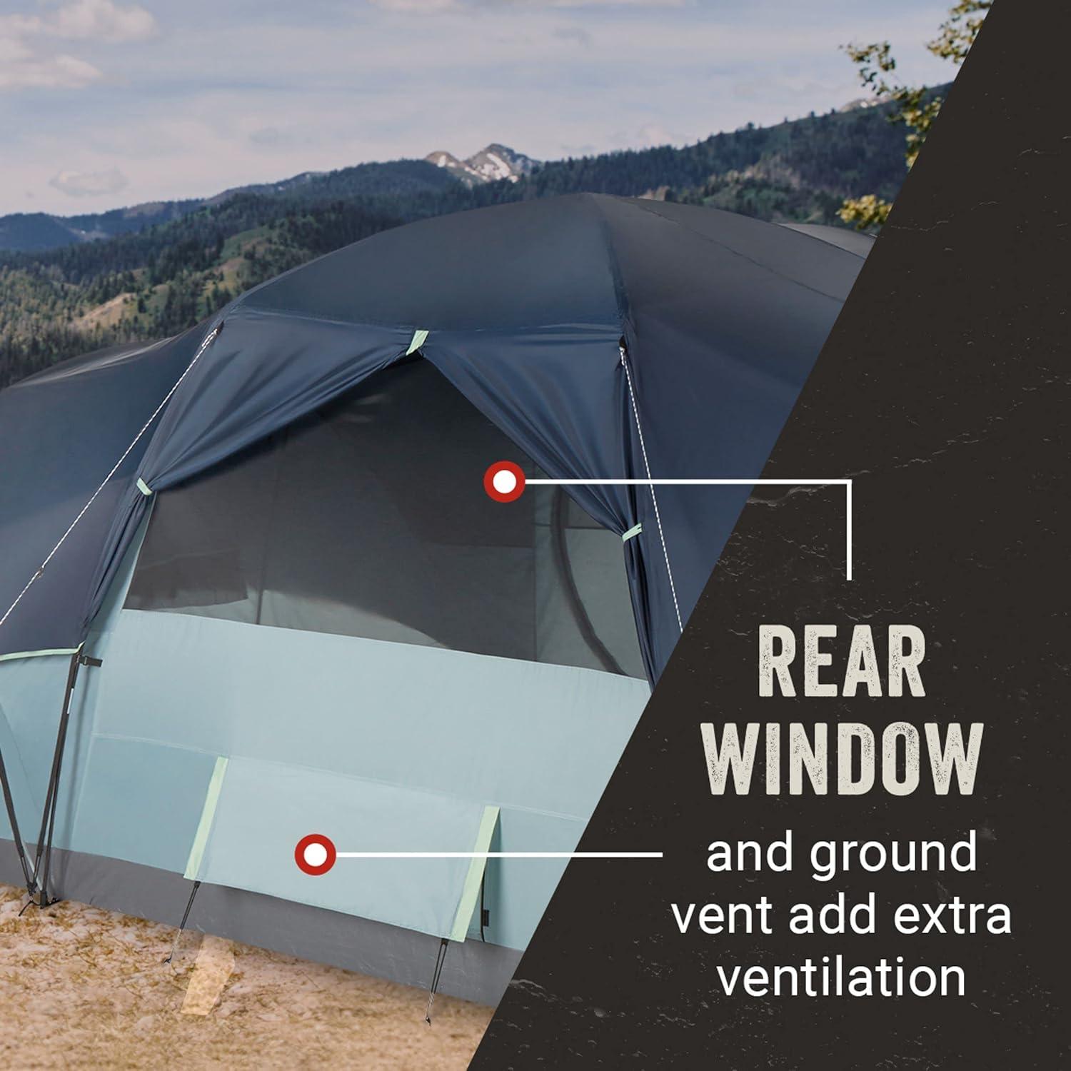 imageColeman Skydome XL Large Family Tent with 5 Minute Setup Weatherproof 812 Person Tent with Rainfly ampamp Carry Bag Fits Multiple Queen Airbeds Made of PFASFree MaterialsContains Pfas